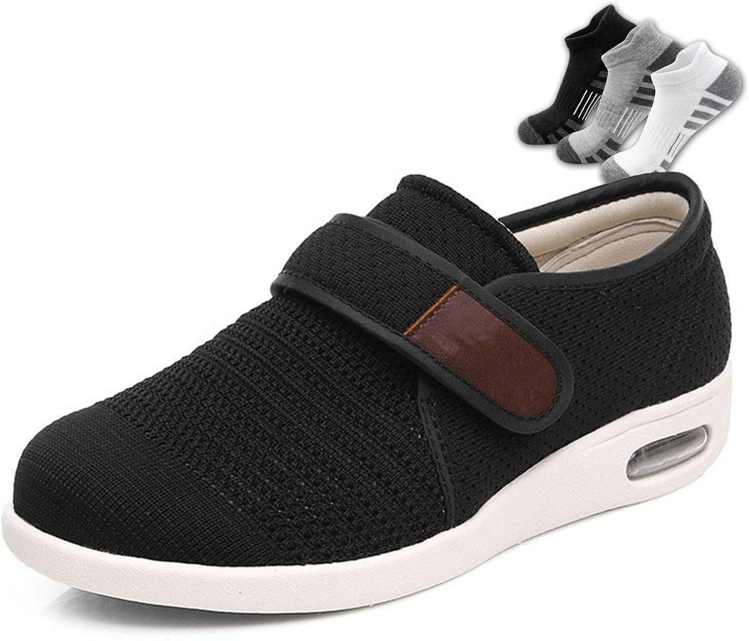 Mens Diabetic Shoes,Portable Plus Size Elderly Diabetic Swollen Feet Arthritis Recovery Shoes