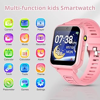Kids Smart Watches Girls with Camera Music Player Pedometer Alarm Clock 39 Games Calculator Flashlight 12/24 hr Toys for Ages 4-12 Years Old.Birthday Gift for Girls