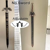Vista 6 de Pmsanzay Paquete de 4 mini estantes de exhibición de espadas para montaje en pared, soporte para espada, gancho de espada, soporte para colgar