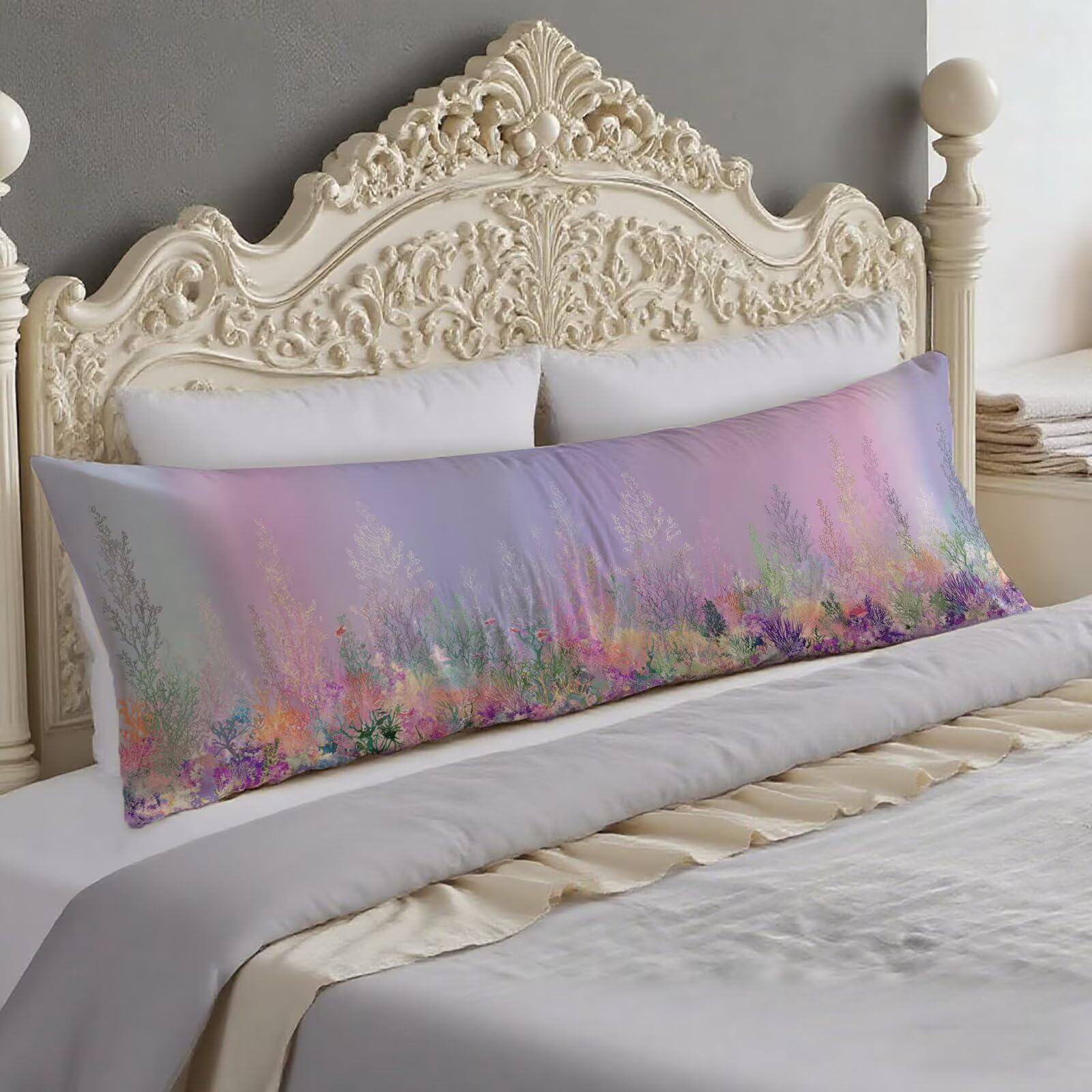 Housse traversin 60x180 cm velours violet : idée cadeau femme chambre