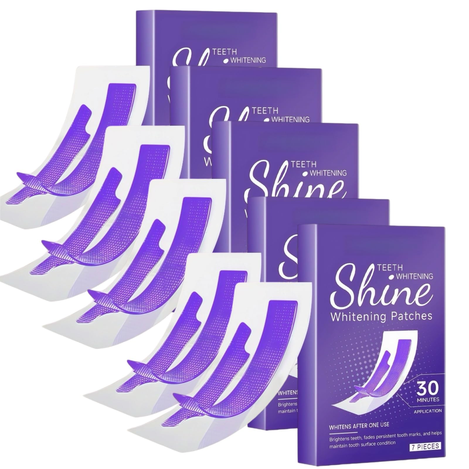 Nastro sbiancante viola morbido, sbiancamento dentale efficace, elimina le macchie di caffè/tè/vino per teeth whitening (7 pezzi)