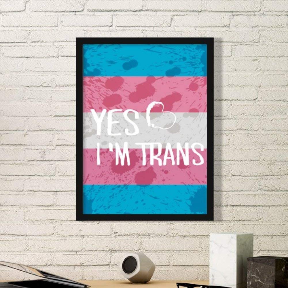 Trans LGBT Oui Je Suis cadeau original militant et petit cadre photo décoratif