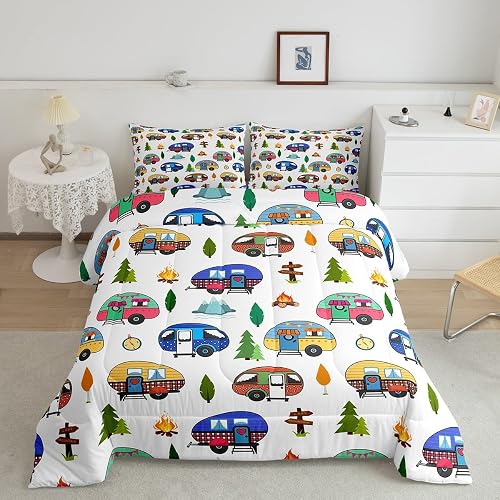 Feelyou Happy Camping Decor Bedding Set Kids Boys Girls Full