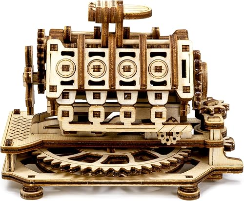 Miniatura 7 de WOODEN.CITY Kit de rompecabezas de madera 3D con motor V8, modelo mecánico de 200 piezas, fabricado en la UE