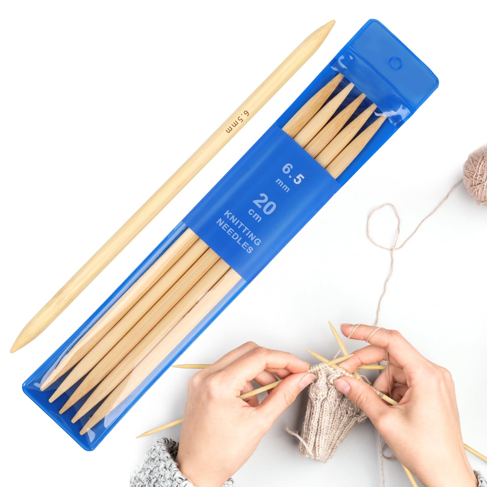 Set Ferri Da Maglia Doppia Punta 2.0-6.5mm - Acciaio Inox, 20cm, Con Borsa Portaferri - Foto 7