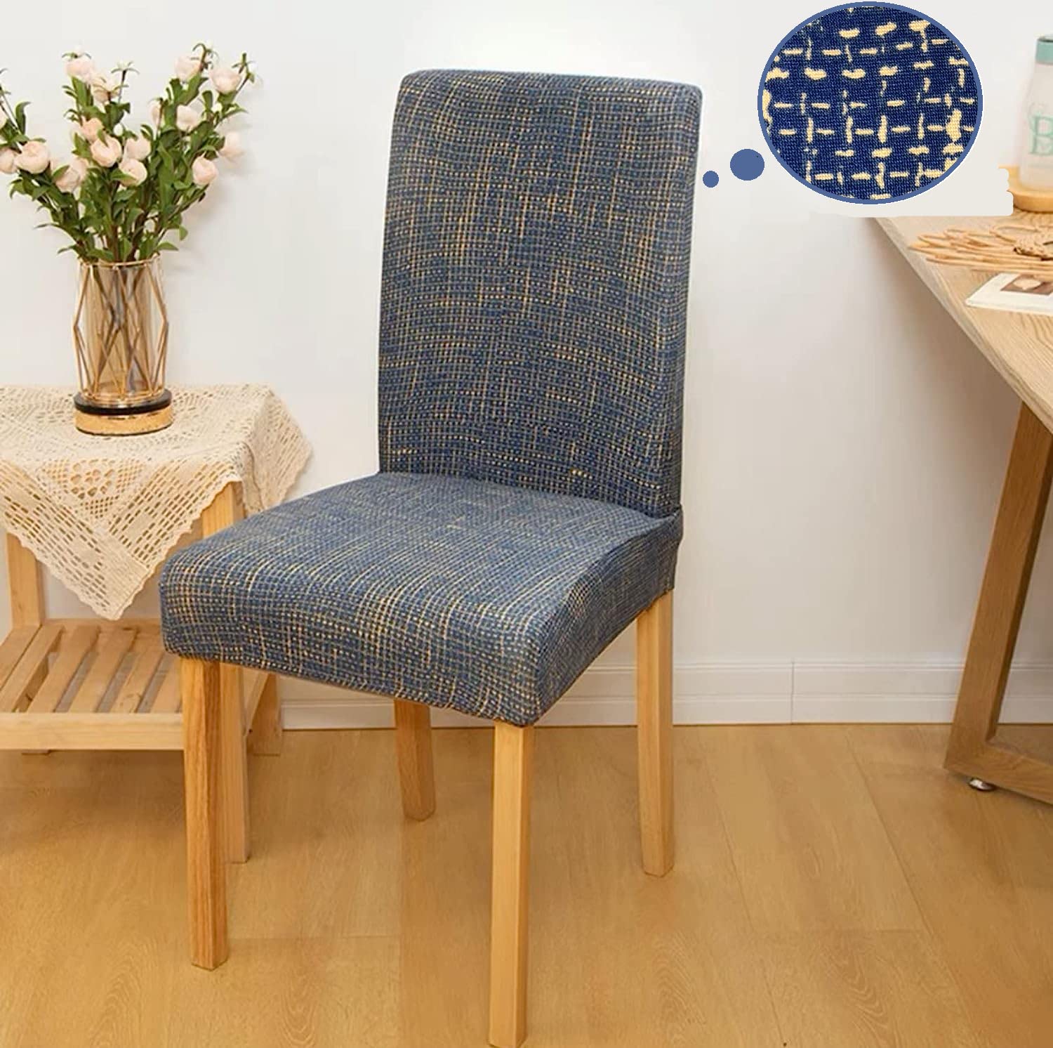 Lukzer 6PC Stretchable Dining Chair Cover/Slipcover with Elastic Bottom