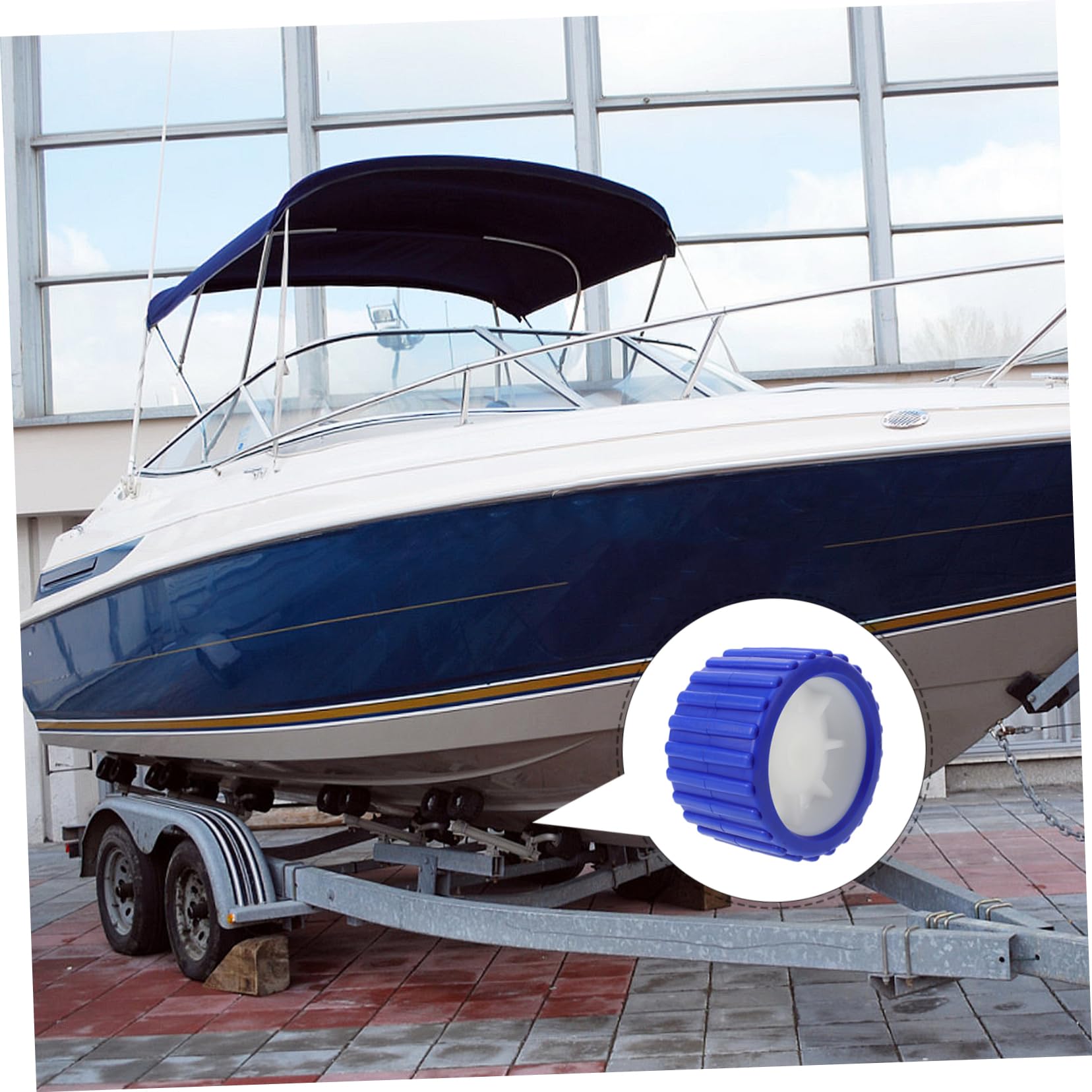 STOBAZA Replacement Yacht Roller Boat Trailer Ribbed Roller Wheel Boat Trailer Roller Trailers Heavy Boat Rollers Yacht Accessories Ribbed Wobble Roller Marine Trailer Roller