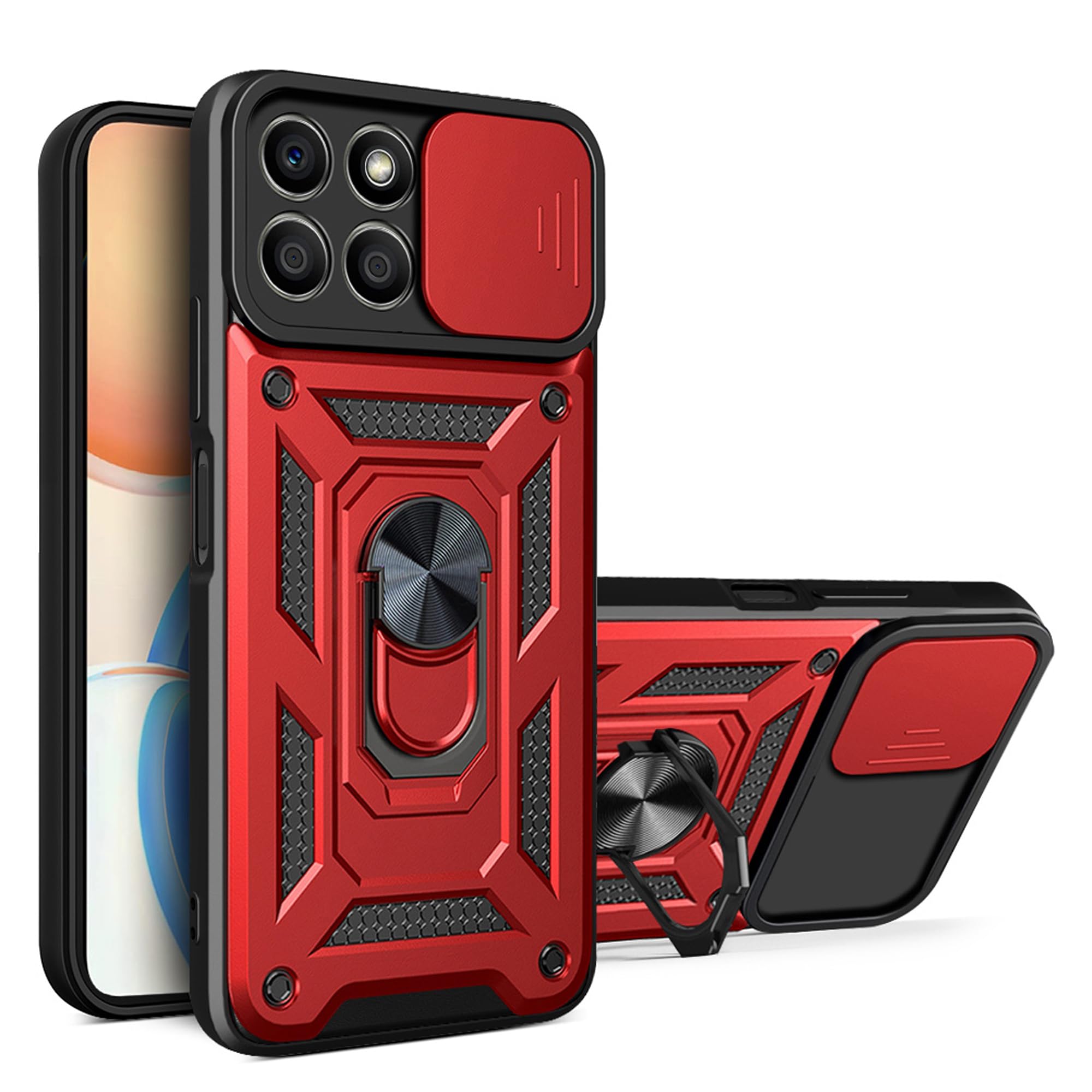 Custodia Trasparente Con Anello Magnetico Per Honor X6C/400PRO/400LITE - Silicone Ibrido