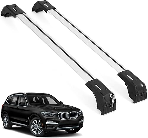 ERKUL Barras transversales de techo para BMW X3 G01 2018-2024 Barras transversales de aluminio con bloqueo antirrobo para techo Compatible con