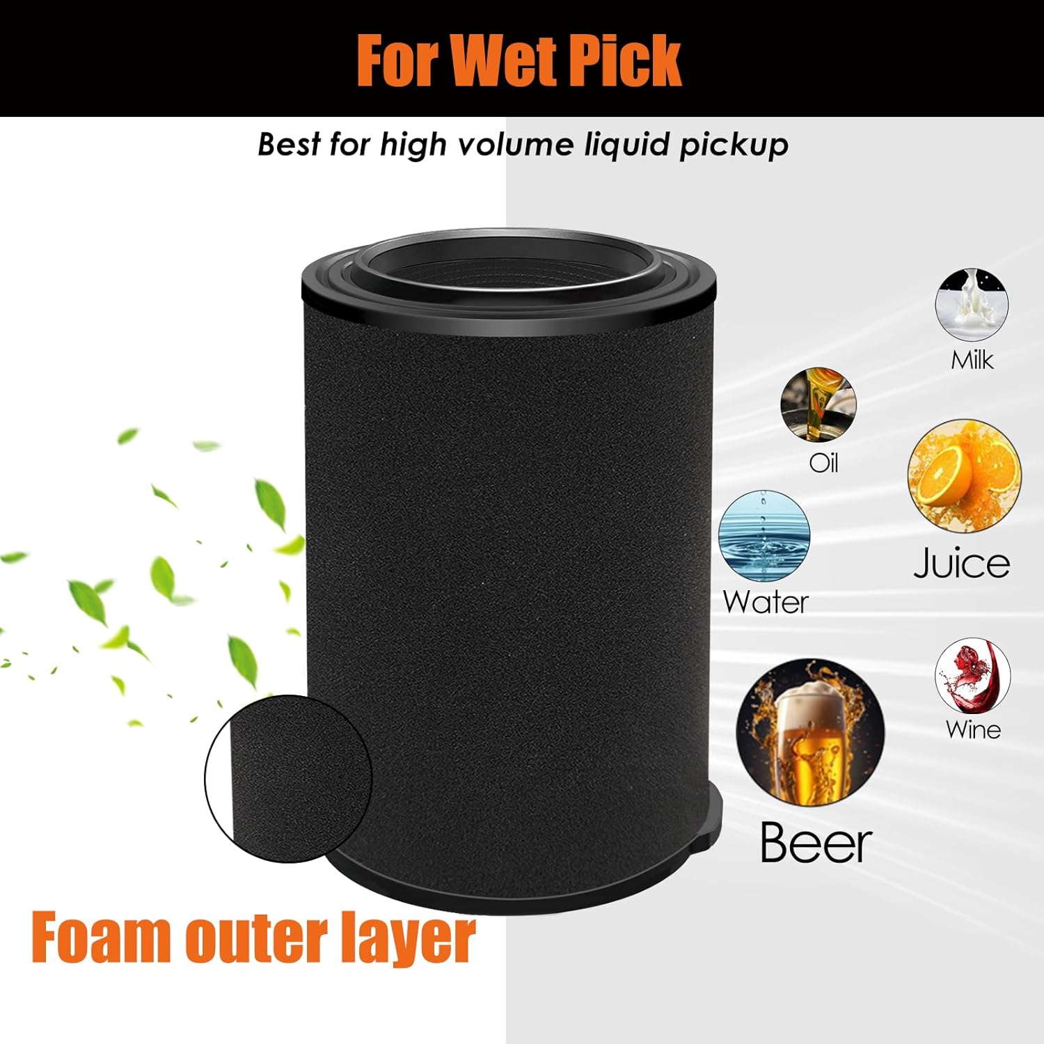 VF4000& VF7000 Replacement Filter fits Rigid Shop Vacuums 5-20 Gallon& Husky Shop Vacuum 6-9 Gallon with Extra Foam Sleeves -2 Pack
