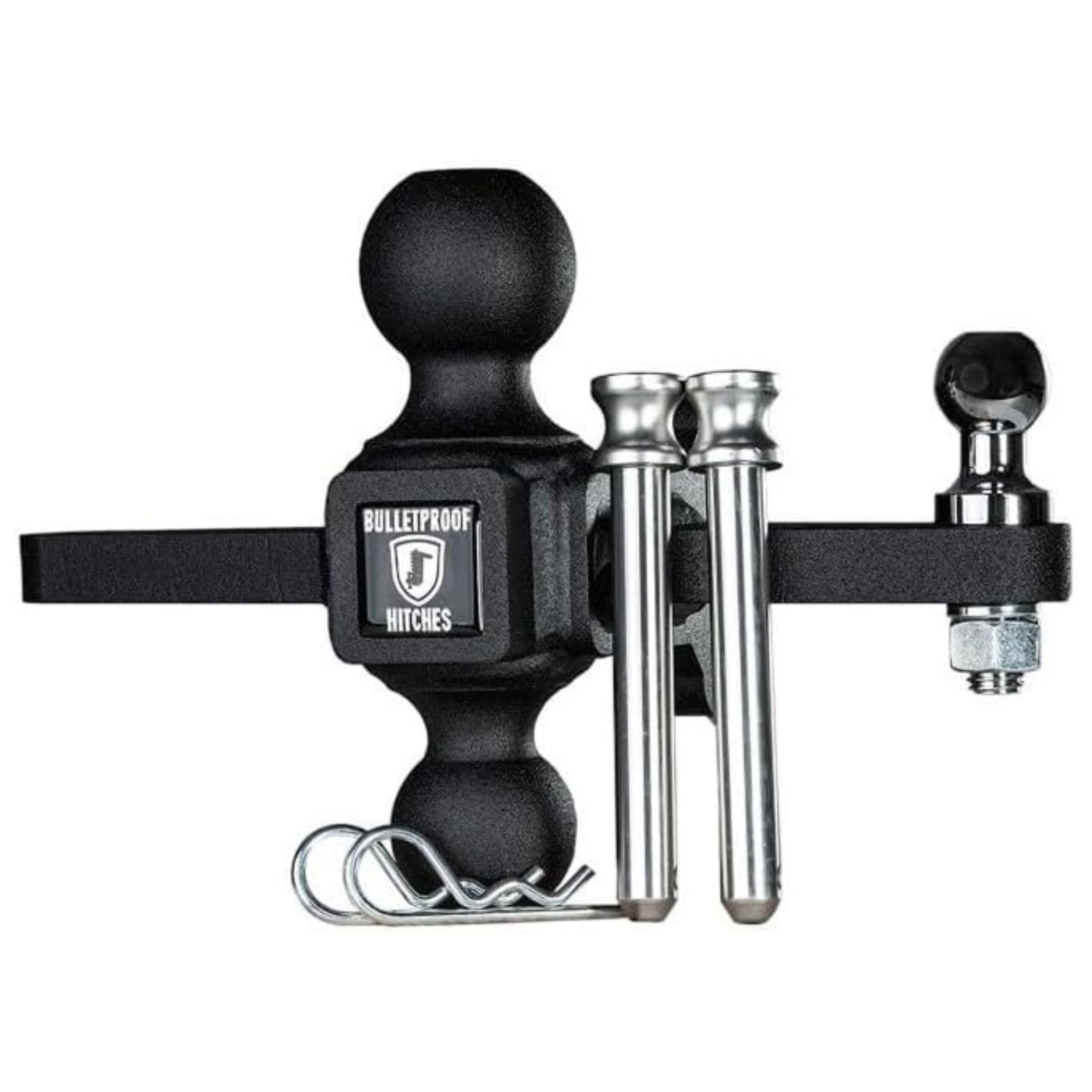 Medium Duty Sway Control Ball Mount with 2" and 2-5/16" Combination Ball - Rated to 14,000 lbs for Trailer Sway Control - Solid Steel, Black Powder Coat, Corrosion Resistant