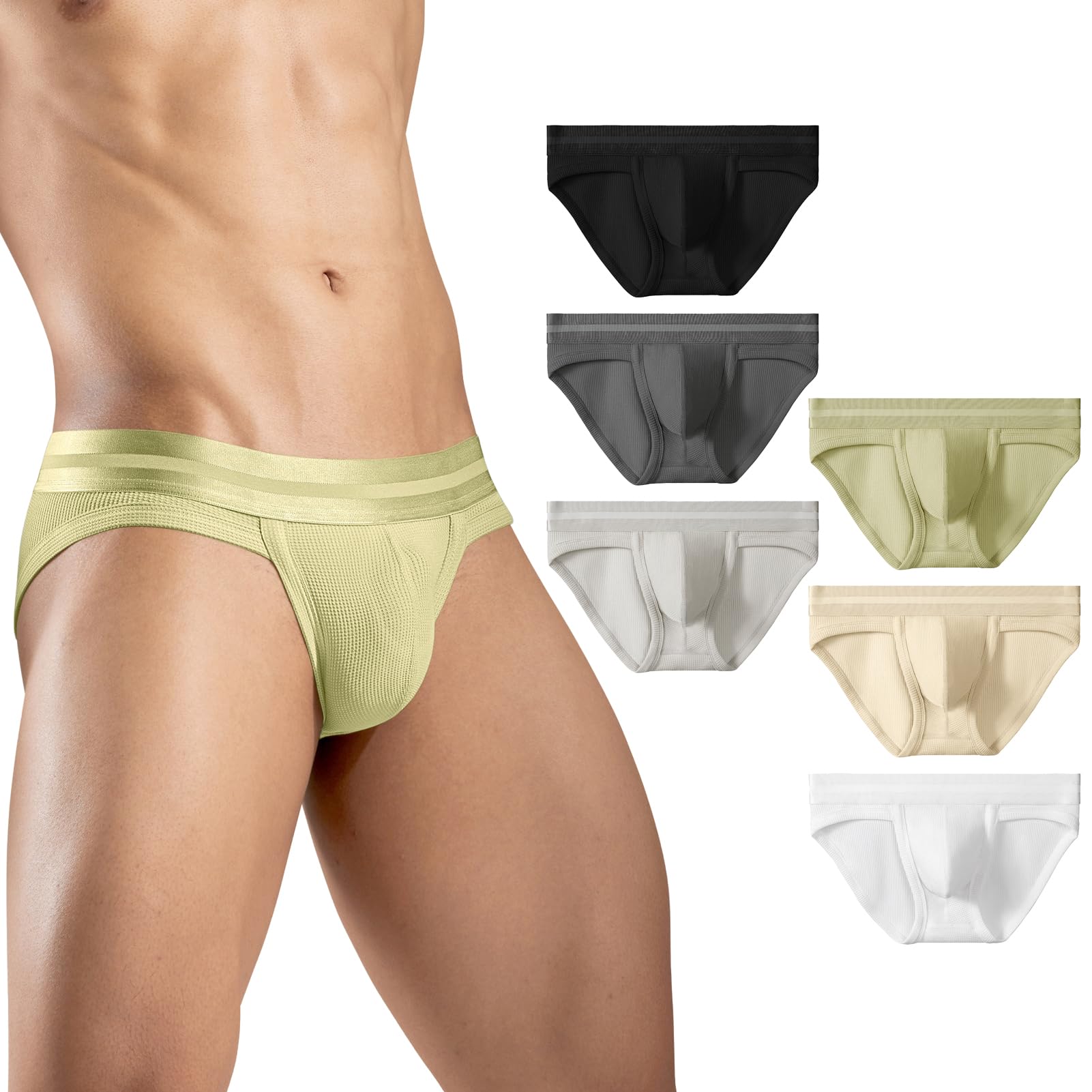 Ropa interior sexy transpirable para hombre, ropa interior con bolsa de separación