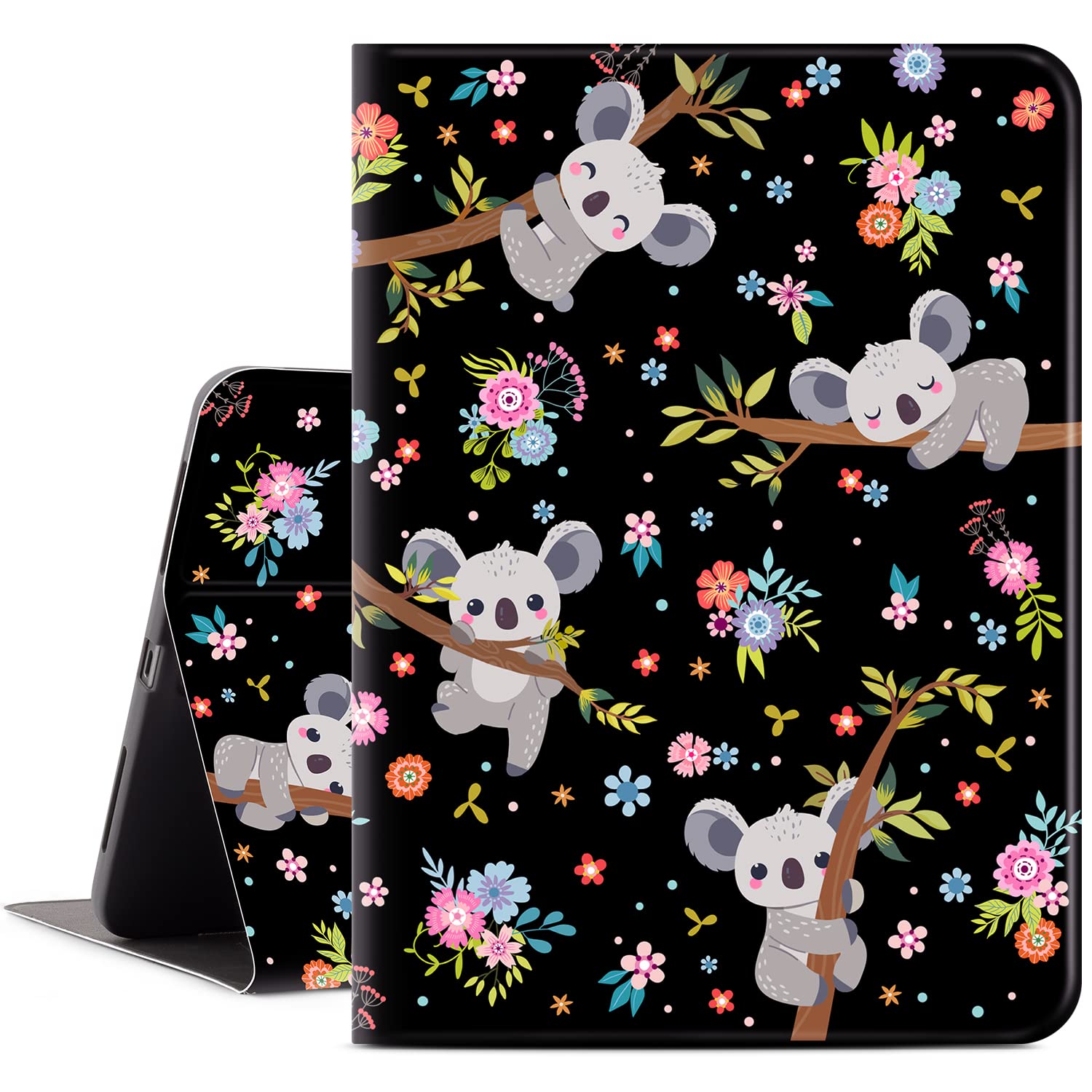 CutebriCaseiPad 10.9 Case for iPad Air Case 5th/4th Generation, iPad Air 5/4 Case Multi-Angle Viewing Case with Adjustable Stand Soft PU Leather Back Cover with Auto Wake/Sleep, Flower Sloth