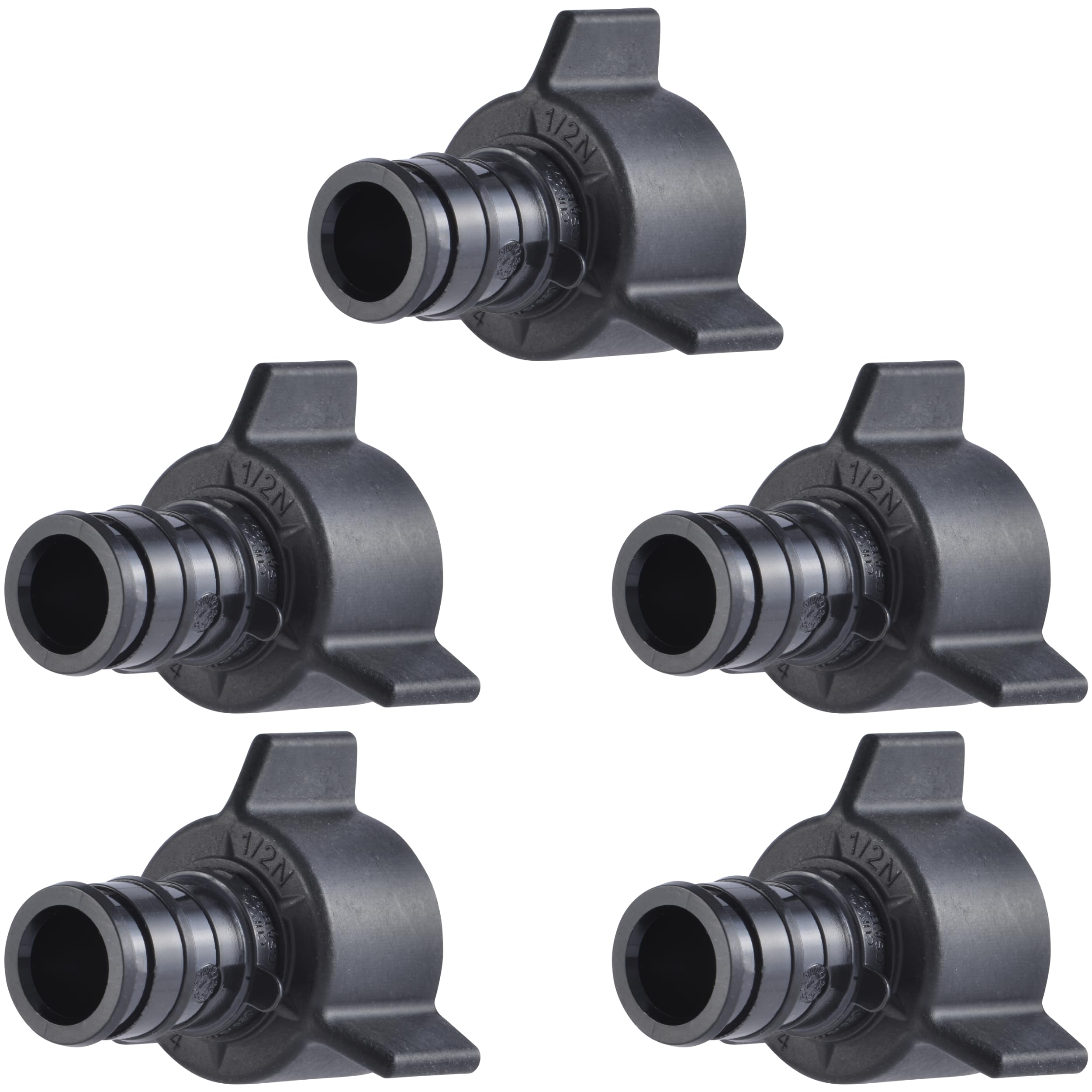 Sharkbite Adaptador giratorio NPSM de expansión FNPT de 1/2 x 1/2 pulgada para tubería PEX-A, paquete de 5, accesorios de fontanería de polietileno, adaptador hembra para tubos PEX-A, UA526A5