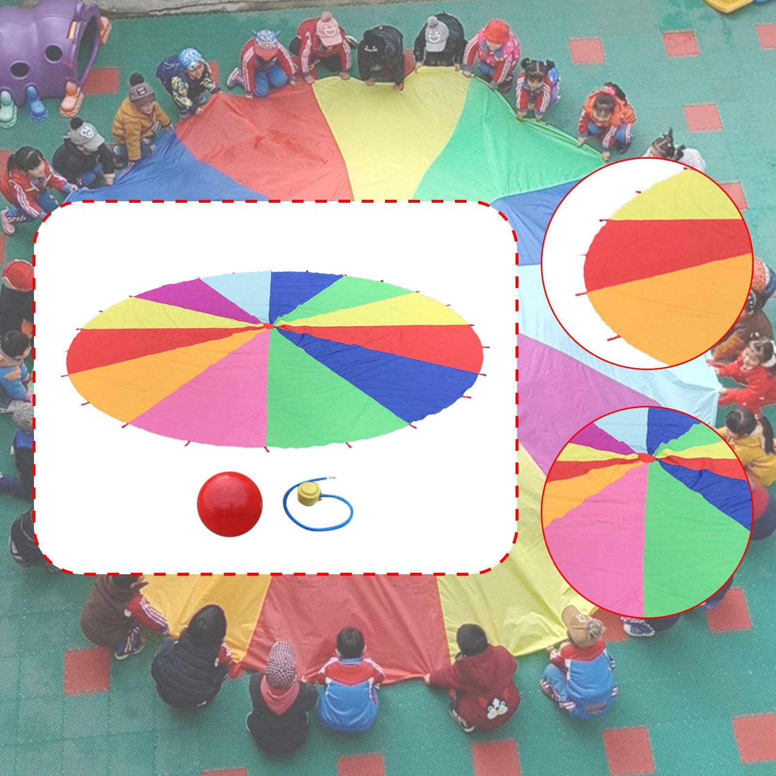 kowaku Paracaídas, sombrilla, Playa, integración sensorial, percepción del Color con Pelota de Equilibrio, Juguete Educativo, Juguete de