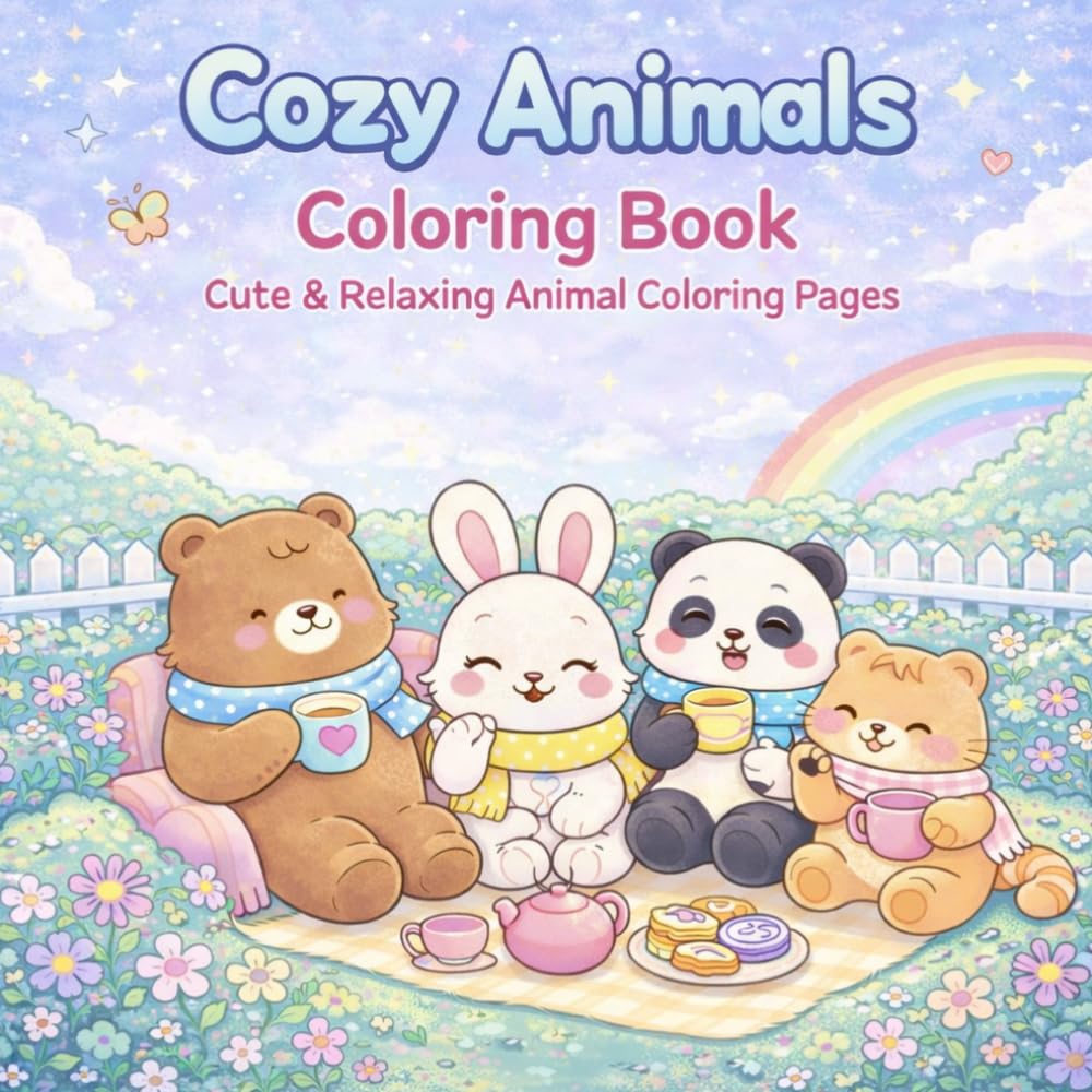Cozy Animals Coloring Book: Cute & Relaxing Animal Coloring Pages (Cozy Coloring Books)