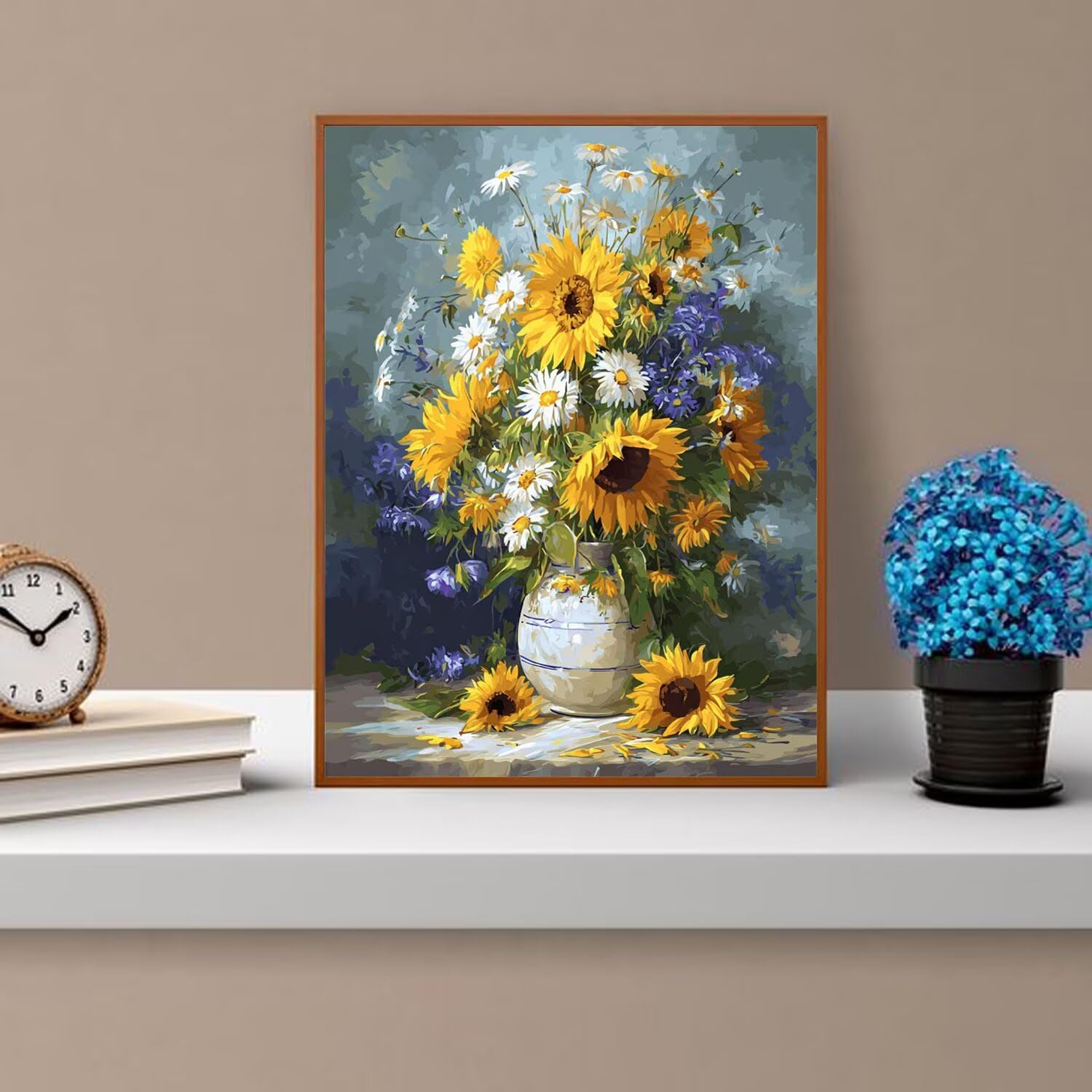 Dipingere con i Numeri Adulti Girosoli, Giallo Dipingere con i Numeri Bambini DIY Kit, Set Premium con Pennelli, Decorazione Casa & Creativo Regalo, Attività di Tempo libero 70x95cm z-430