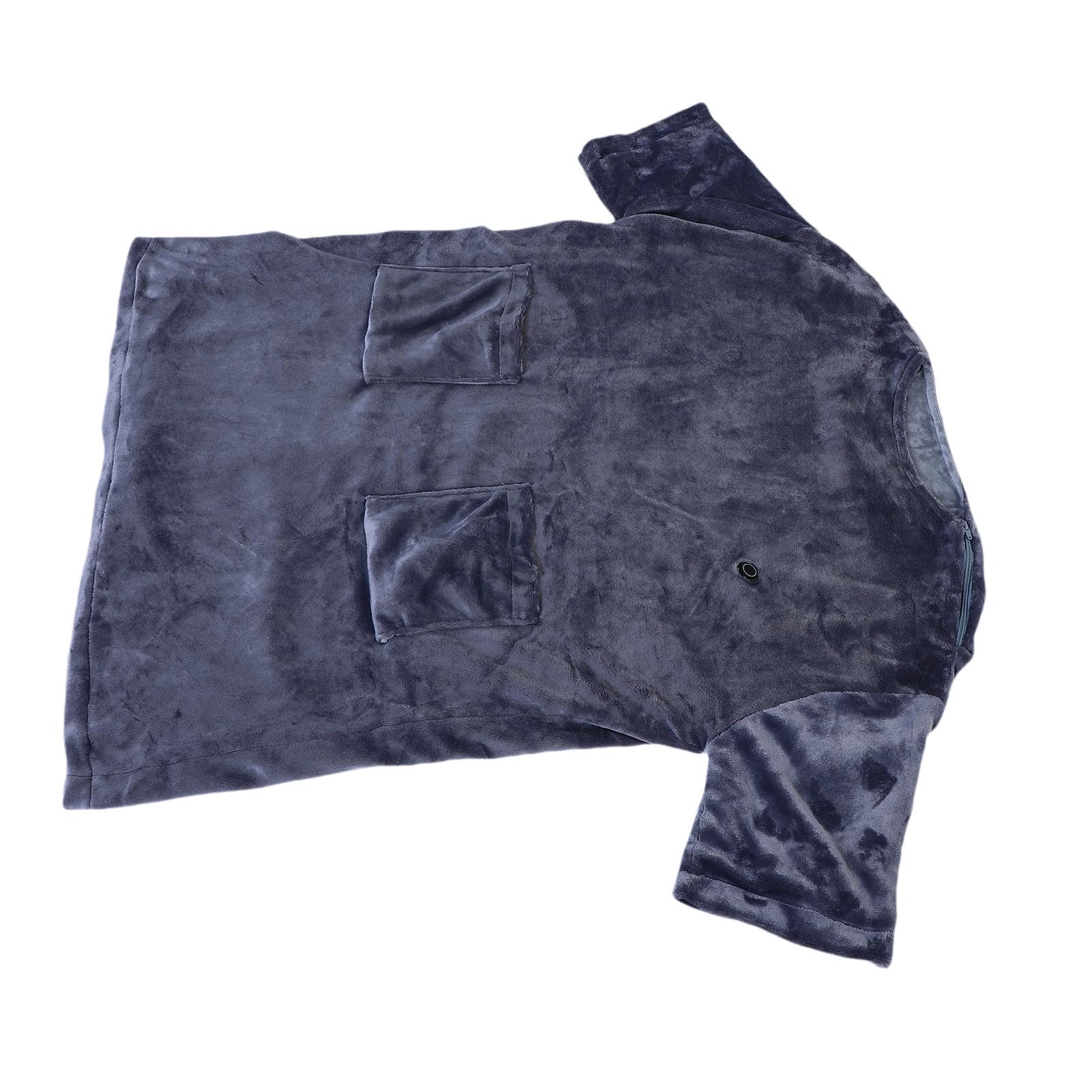 Coperta Indossabile Riscaldata Tramite USB con Maniche Involucro Riscaldato Elettrico Confortevole in Peluche per Uso Domestico Flanella a Temperatura Regolabile Grigio 105x120 Cm