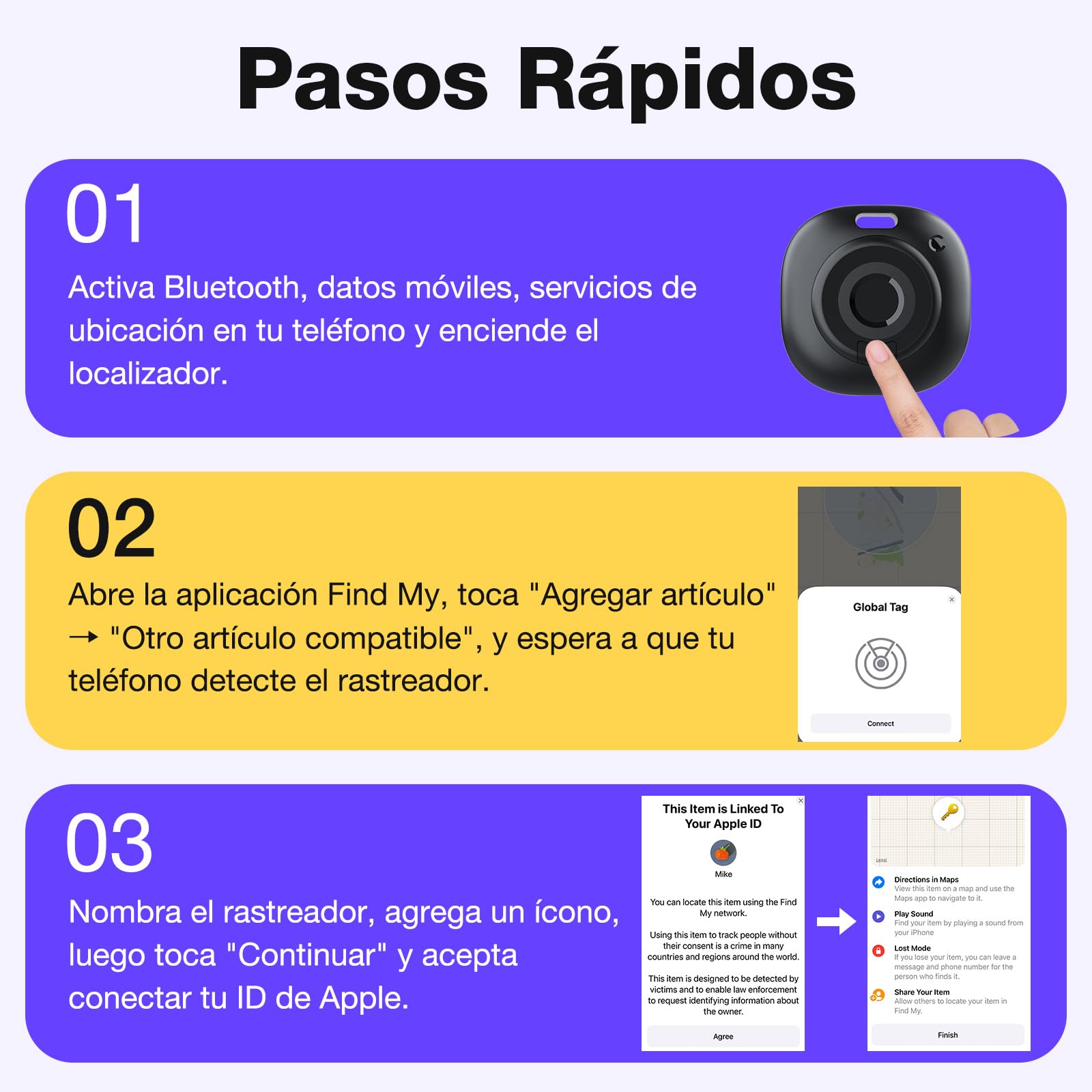 PcEoTllar Rastreador Inteligente Bluetooth Localizador de Objetos, Compatible con Apple Find My (Solo iOS), para Llaves, Equipajes, Maletas, Carteras, Bolsos, Bicicletas (2 Unidad) — view 7