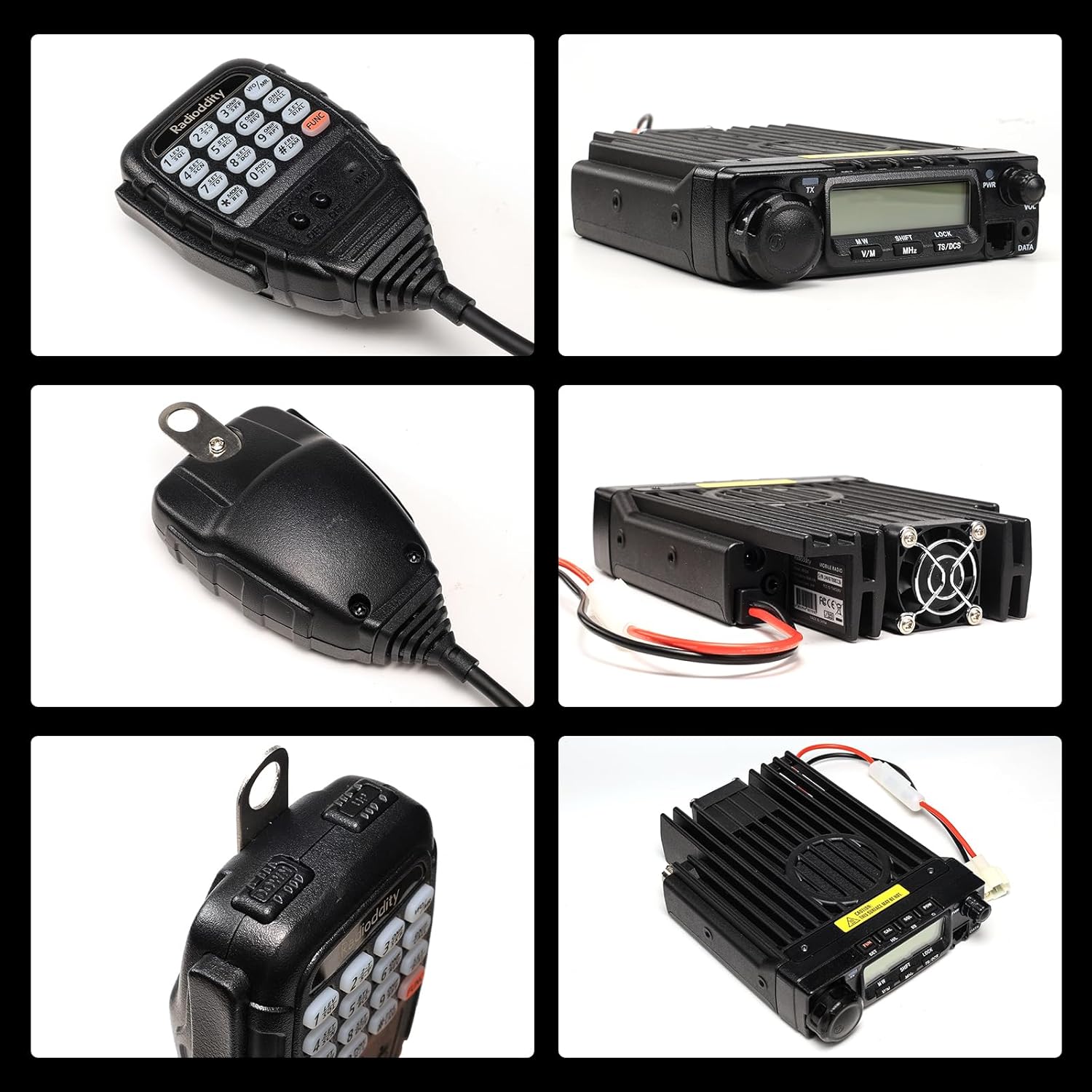 Radioddity VB70-B 70W VHF Mobile Ham Radio, 144-148MHz with Air Band, BT, Noise Reduction, Wireless PTT, 510 Channels