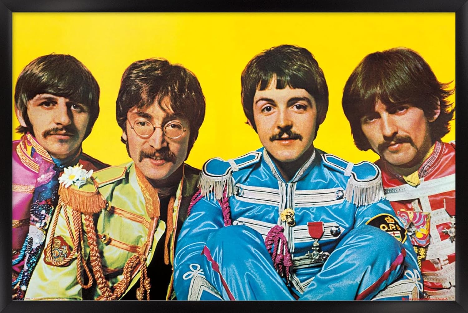Trends International 24X36 The Beatles - Lonely Hearts Wall Poster, 24" x 36", Black Framed Version