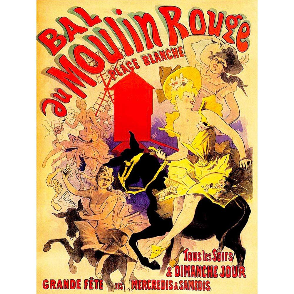 Wee Blue Coo Vintage Advert Moulin Rouge Dancers Art Print Poster Wall Decor 12X16 Inch