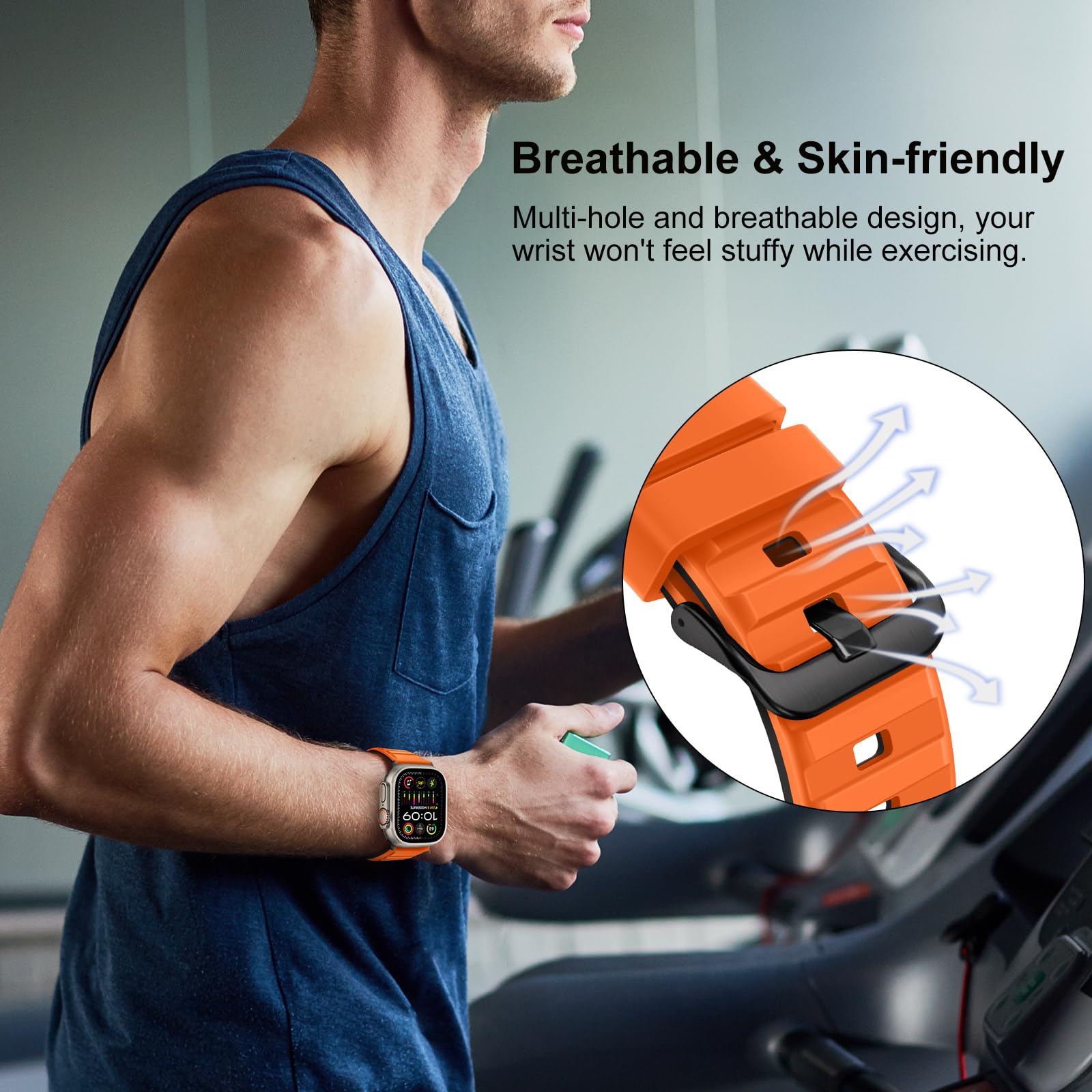 Suphart Cinturino Compatibile con Cinturino Apple Watch 49mm 45mm 44mm 42mm, Cinturini Sportivo in Morbido Silicone per Apple Watch Ultra 2 Ultra SE Series 9 8 7 6 5 4 3 2 1