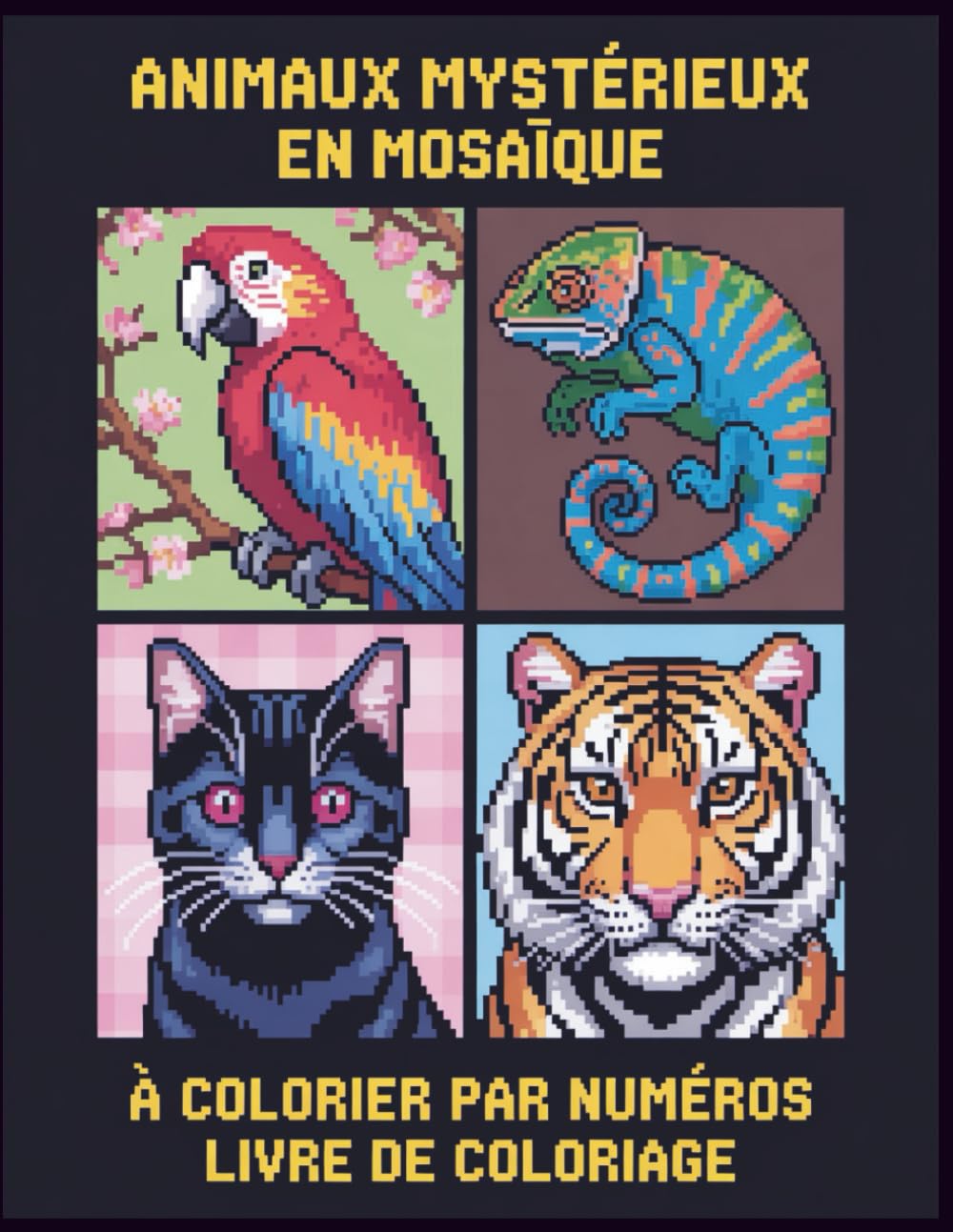 Animaux mystérieux en mosaïque à colorier par numéros Livre de coloriage: Dessins en mosaïque numérotés pour une expérience de coloriage relaxante