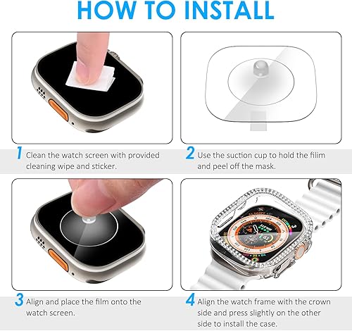 Miniatura 228 de KADES - Funda protectora brillante compatible con Apple Watch Series SE, SE 2022, 6, 5 y 4 de 44 mm, con protector de pantalla incorporado