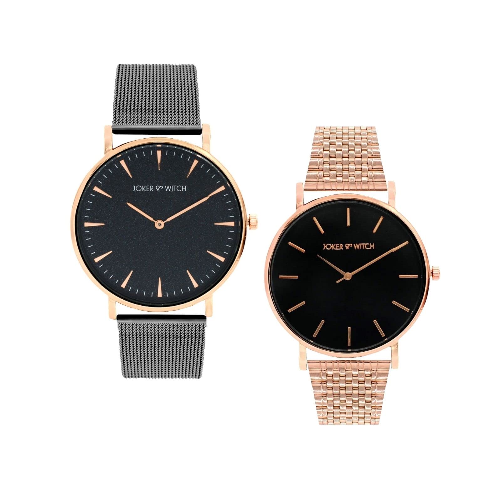 Joker & Witch Stainless Steel Clara & Eric Couple Analogue Watches, Black Dial, Gray Band (B0BVB5VYF7) Amazon Price History, Amazon Price Tracker