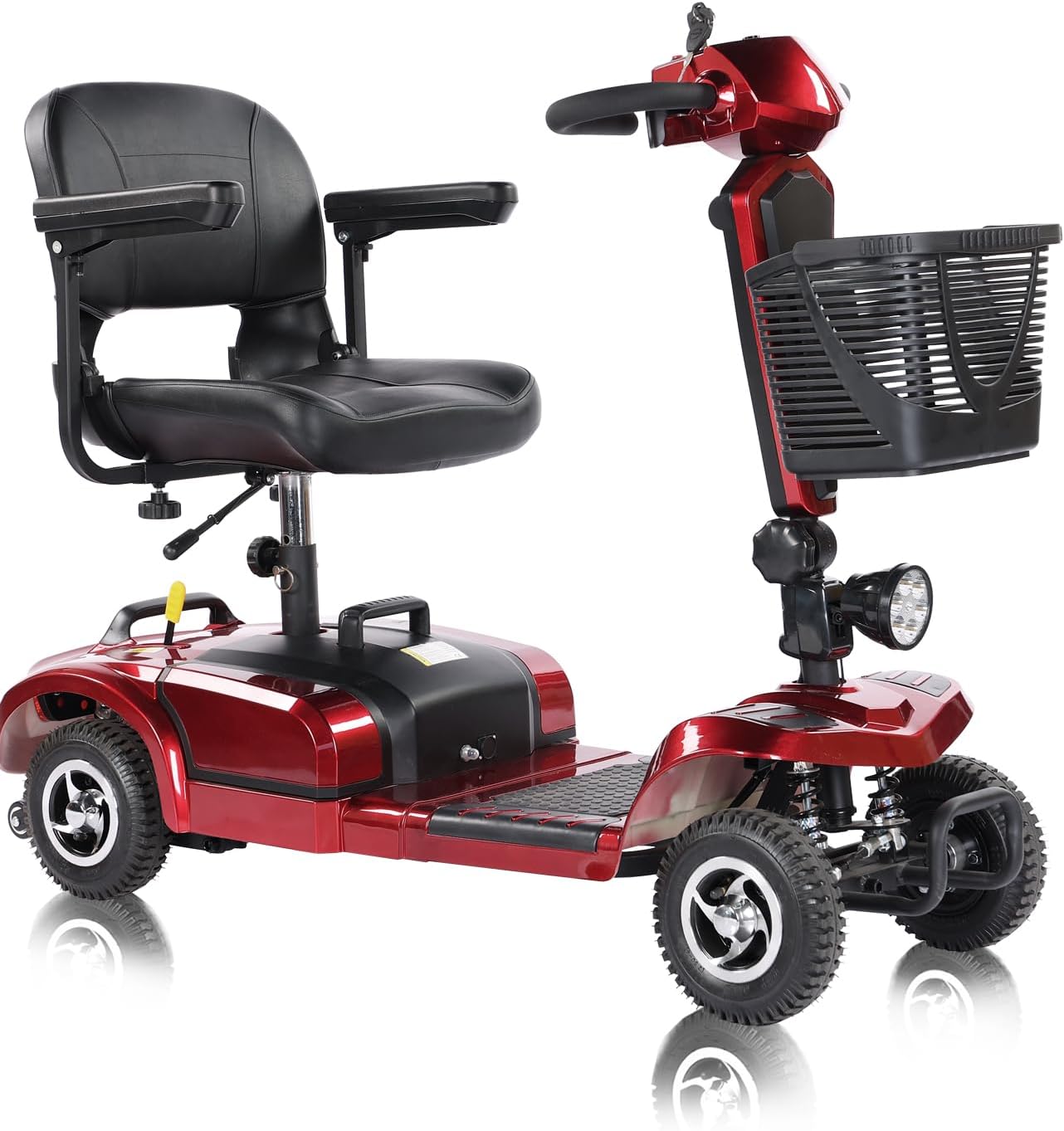 Ontrip 4 Wheel Folding Electric Mobility Scooter - Electric Mobile Scooter for Travel, Adults, Elderly - Support 266lbs/20Ah Battery Long Range(20Mile)