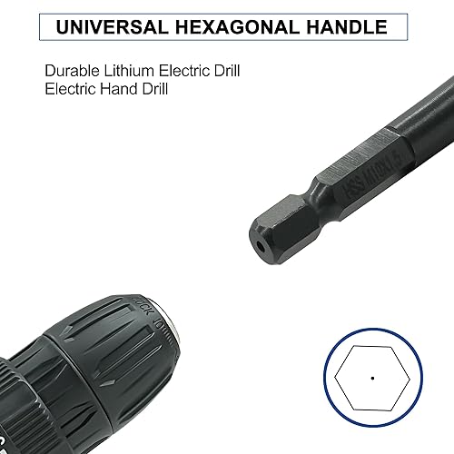 Vista 17 de Juego de 110 piezas de roscas y troqueles, tamaño métrico M2-M18, herramienta de roscado estándar con asas ajustables, accesorios y estuche