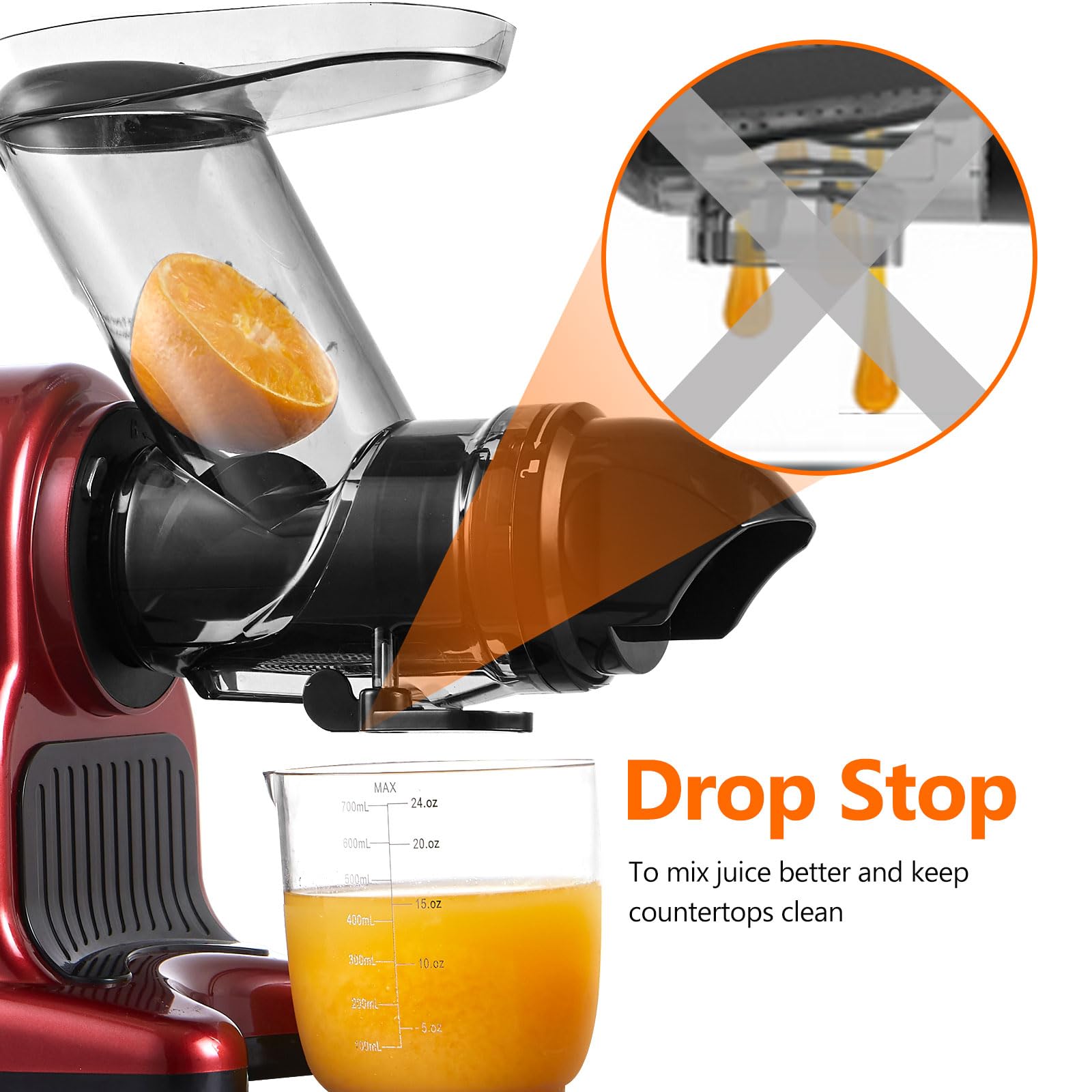 Estrattore Di Succo AMZCHEF Professionale - Bocca Larga 80mm, 2 Velocità, Funzione Inversa, Argento - Foto 11