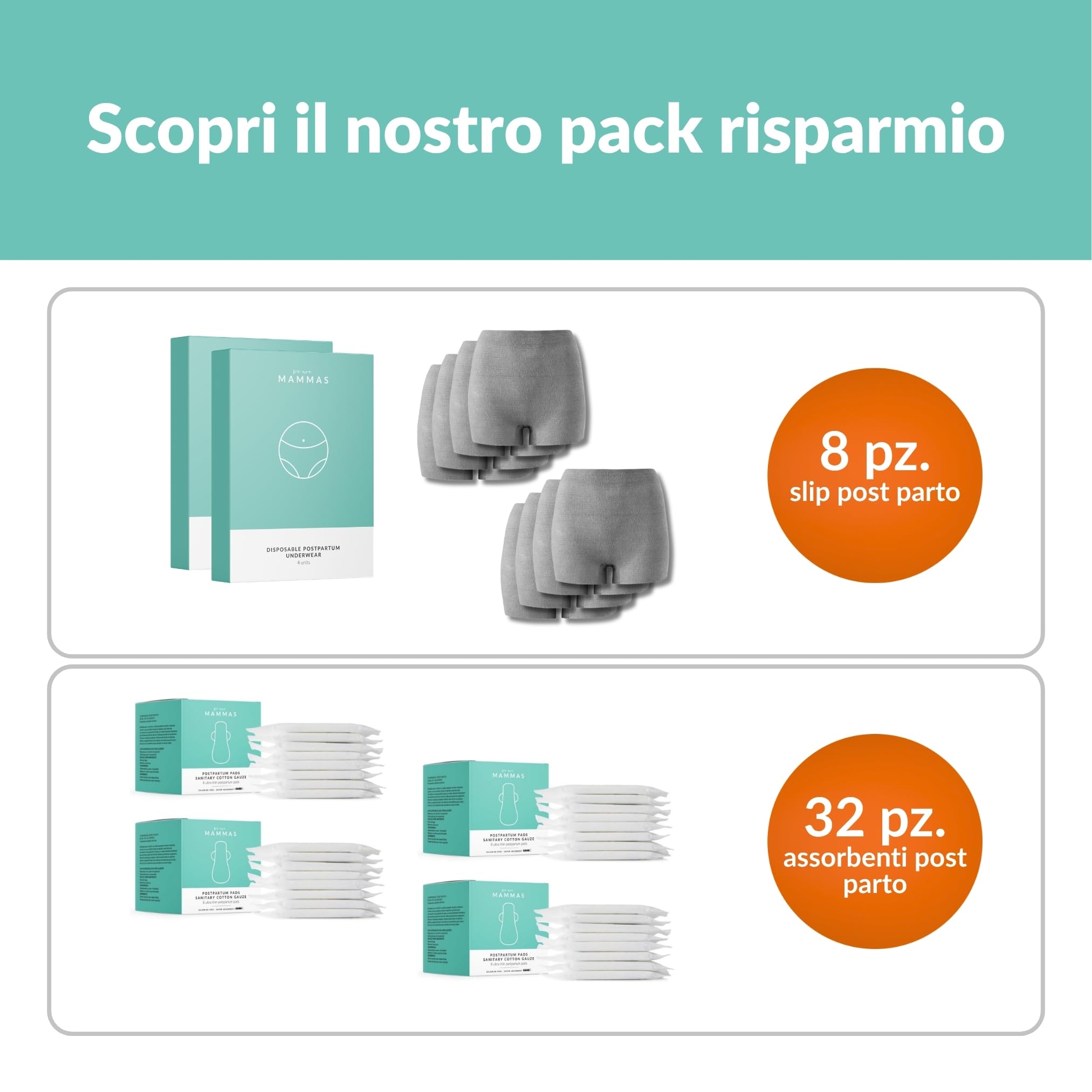 Assorbenti Post Parto in Cotone 100% Ipoallergenico - 8 Pezzi x 2 Confezioni - Ultrasottili, Super Assorbenti, Traspiranti - Comfort per Mamme Sensibili