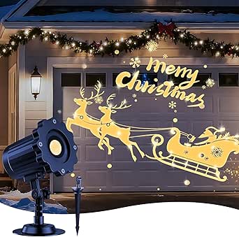 Amazon.com: 3D Dynamic Christmas Santa in Sleigh Christmas Decorations ...