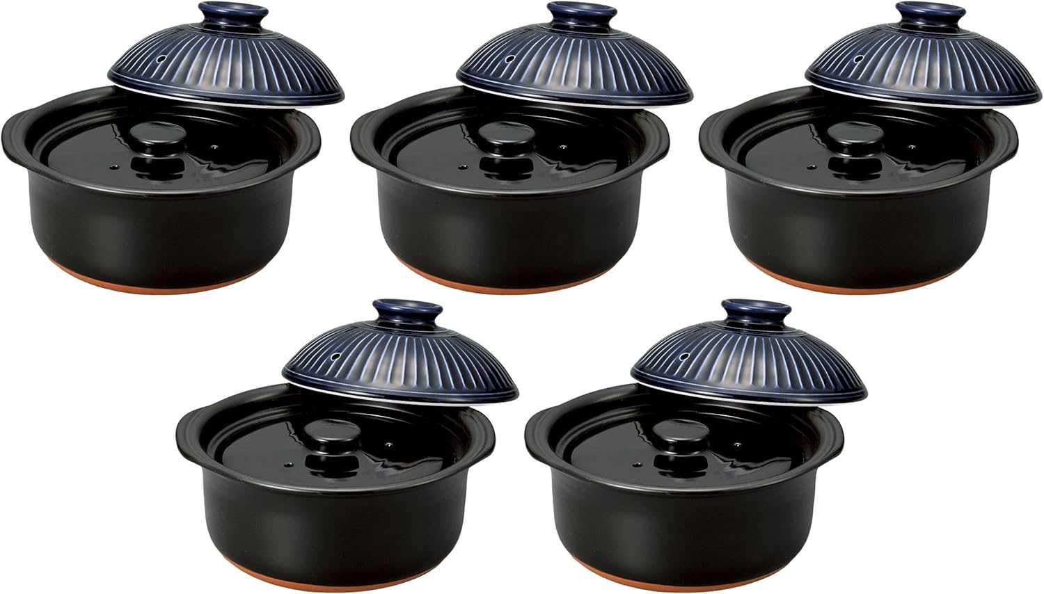 Set of 5, Chrysanthemum Flower Ruri 3-Go Rice Cooker, 9.6 x 8.7 x 6.5 inches (24.5 x 22 x 16.5