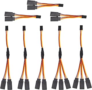 8Pcs ShareGoo JR Style Servo Splitter Cable, 1 JR Male to 2/3 Female JR Y Harness Servo Cable Y Cable for RC Models Car Airplane Helicopter Drone Boat