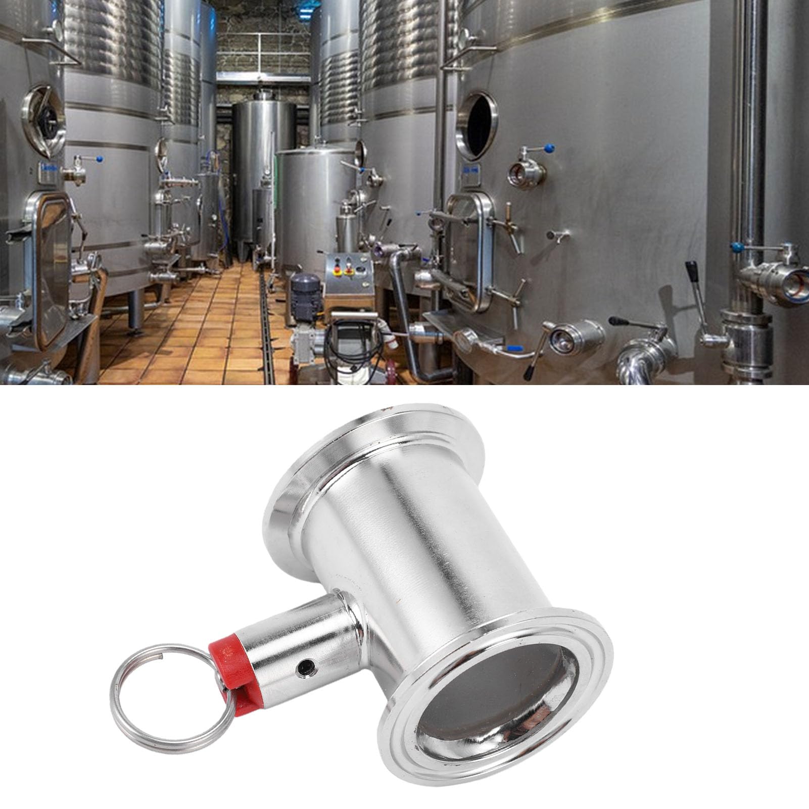 Zunate 1,5-Zoll-Klemmen-Überdruckventilrohr 17 PSI, Edelstahl-Brühteile, Kompakte, Konische Verschraubung mit Schnellinstallationsdesign für Einfache Verwendung