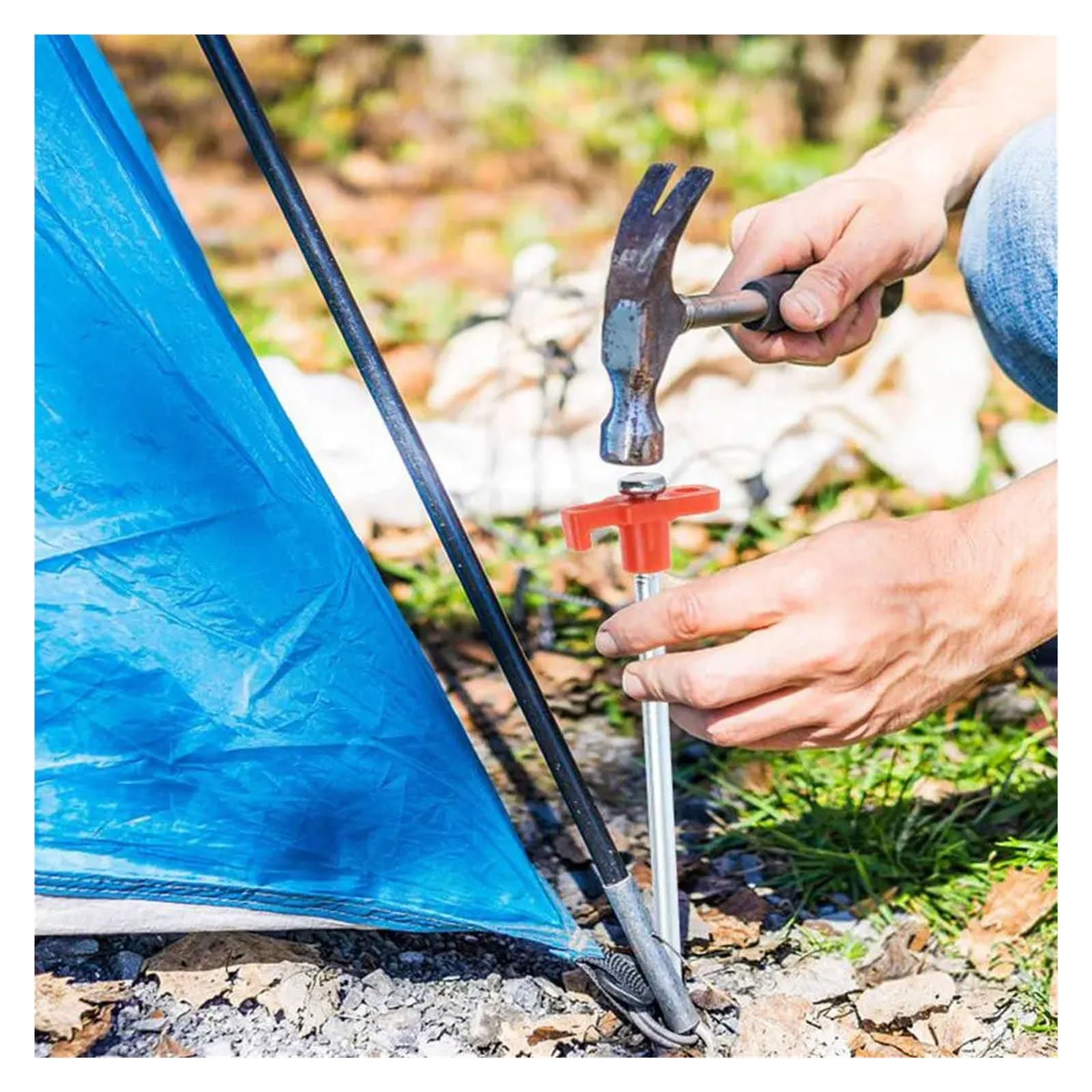 Picchetti for tenda antivento resistenti da 12 pezzi, picchetti terra in acciaio, accessori campeggio for il fissaggio esterno di tende sole