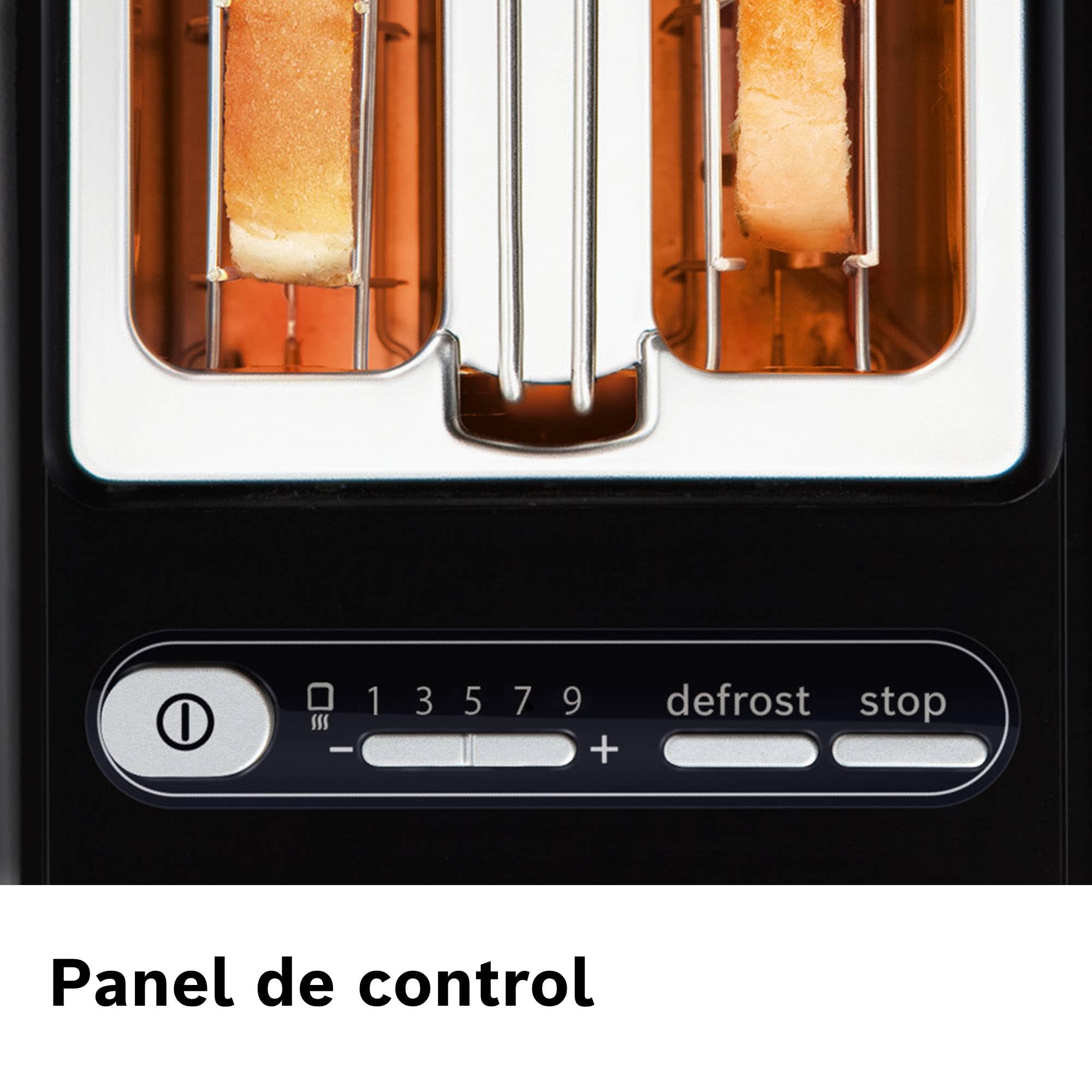 Bosch - Tostador Styline, 2 ranuras, Función descongelación, Negro, TAT8613N