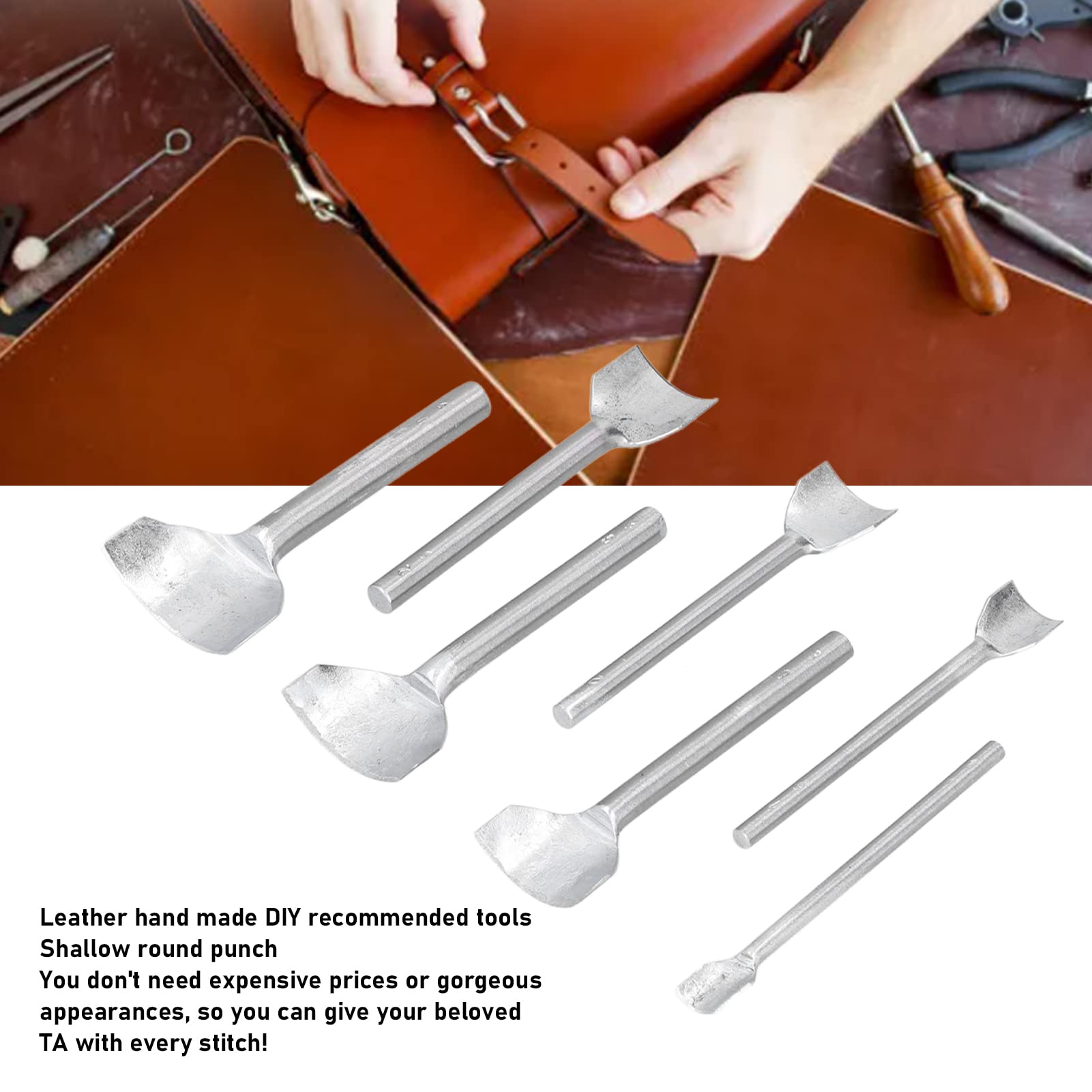 Strumento Di Punzonatura Per Taglierina Semicircolare In Acciaio A Forma Di Arco Fai Da Te Per Estremita Di Cinture Per Lavori Artigianali In Pelle 4 95041764