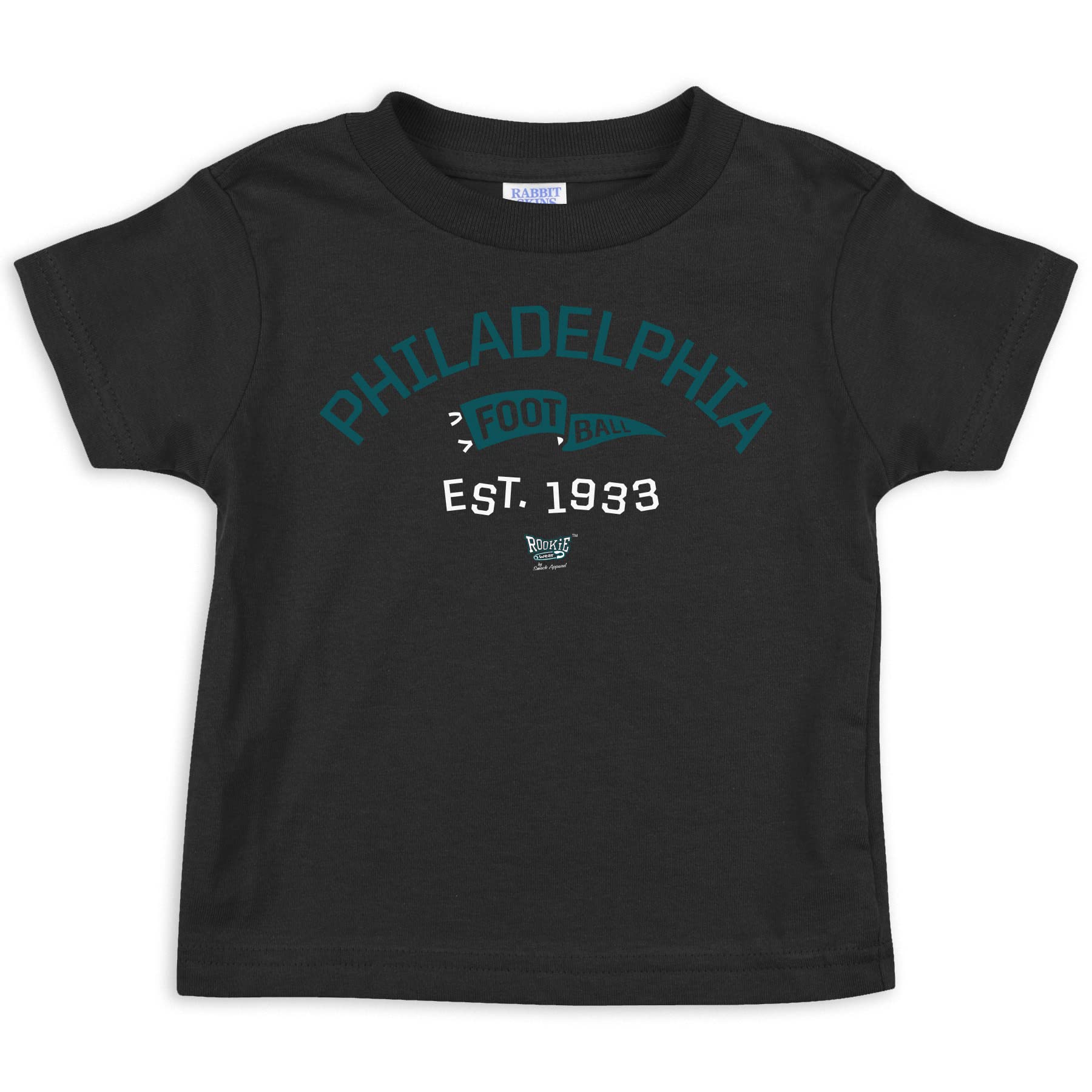 Retro Pennant Baby Apparel for Philadelphia Football Fans (NB-7T) (Black Toddler Tee, 2T)