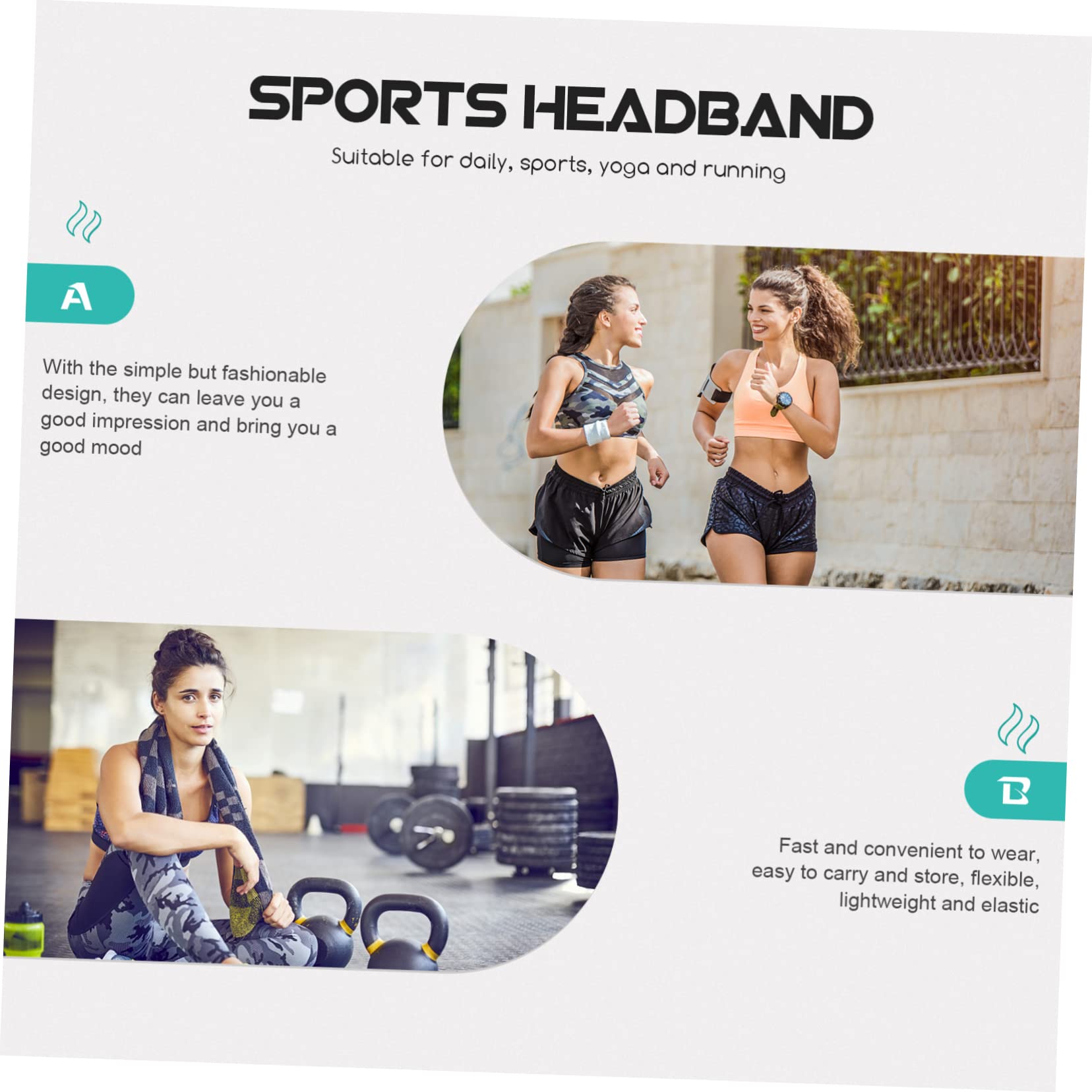 20 STK Sport Stirnband Yoga-zubehör Zubehör Für Make-up-Haarband Handtücher Fürs Fitnessstudio Schweißband Geschmeidige Haarbänder Praktische Stirnbänder Fitness-stirnbänder Bilden
