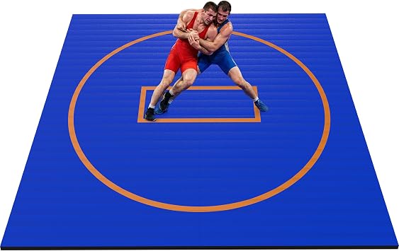 10ft x 10ft Wrestling Mat for Home, 1.25" High-Density EVA Foam Roll-Up Grappling Mat Professional BJJ, MMA, Judo Training Surface Portable Roll-Out Gymnastics Mat for Home Gym & Dojo