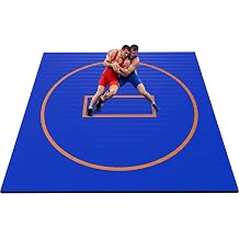 10ft x 10ft Wrestling Mat for Home, 1.25" High-Density EVA Foam Roll-Up Grappling Mat Professional BJJ, MMA, Judo Training Surface Portable Roll-Out Gymnastics Mat for Home Gym & Dojo