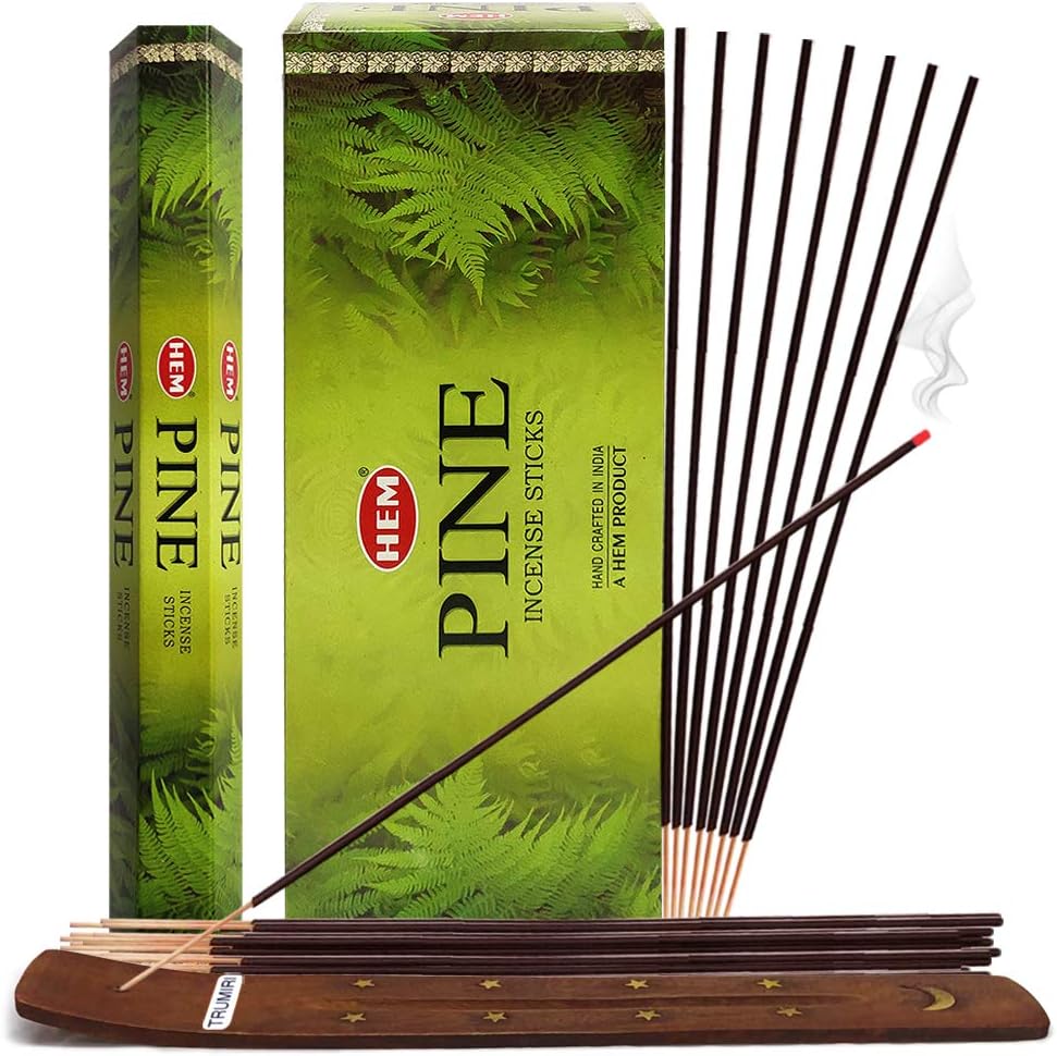 Pine Incense Sticks and Incense Stick Holder Bundle Insence Insense Hem Incense