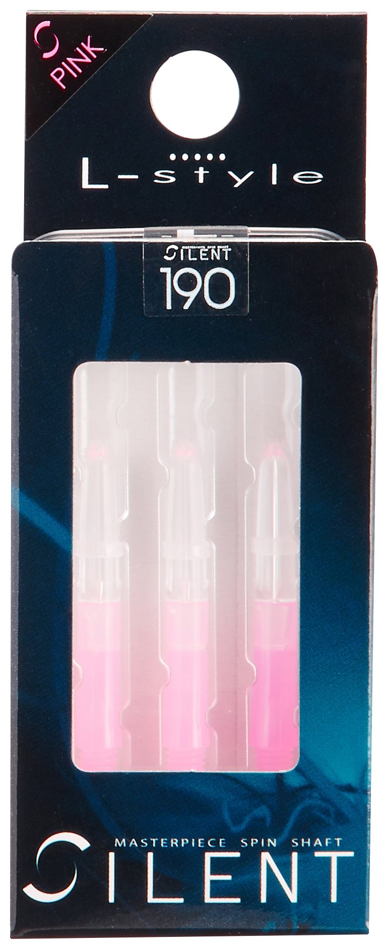 Lstyle Dart Shafts Spinning | Clear Pink | Short 190 | 1 Set (3 Shafts) | for Soft Tip &amp; Steel Tip Darts