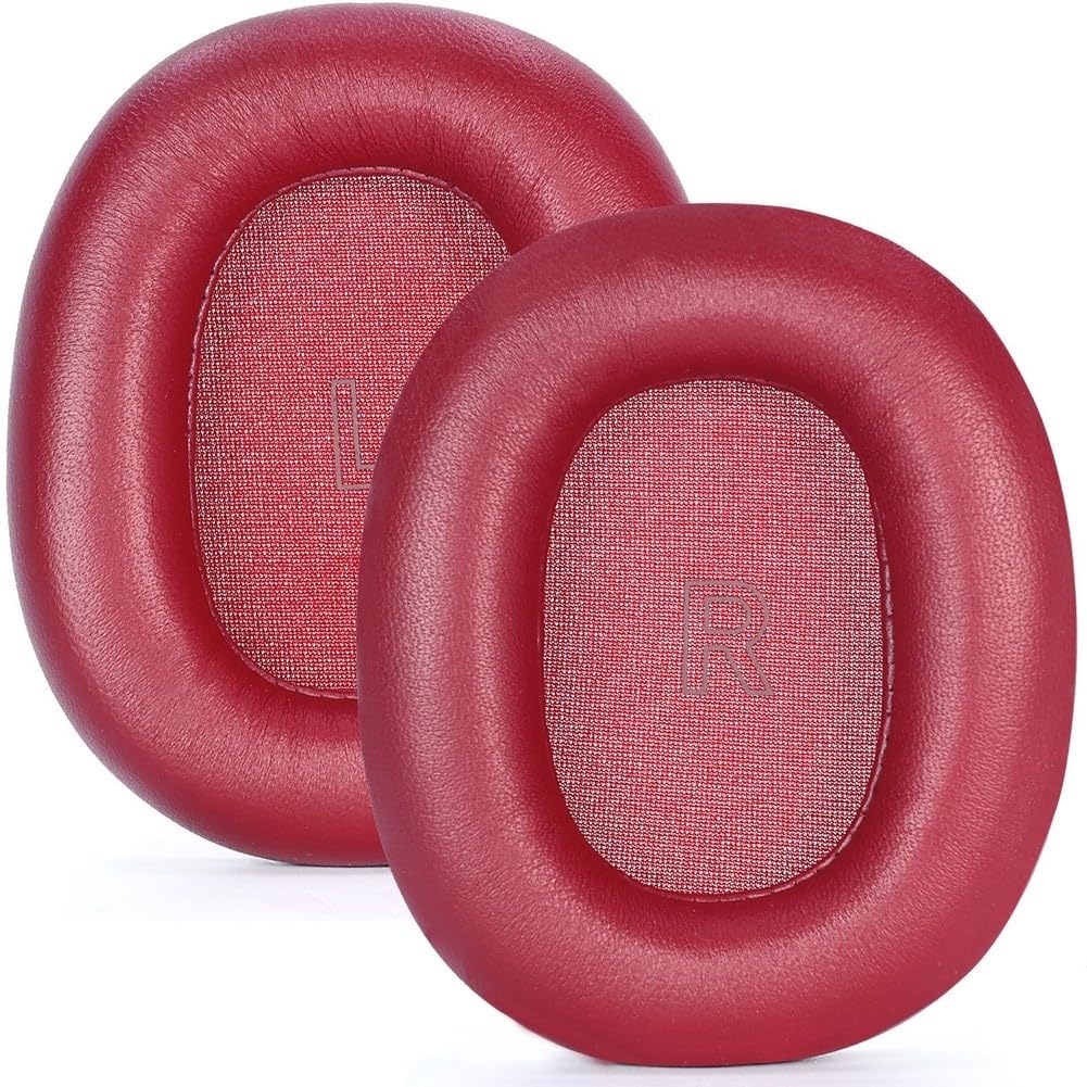 Almohadillas magnéticas de repuesto para auriculares H95 con cancelación de ruido, cojines de piel de proteína de espuma viscoelástica, color rojo