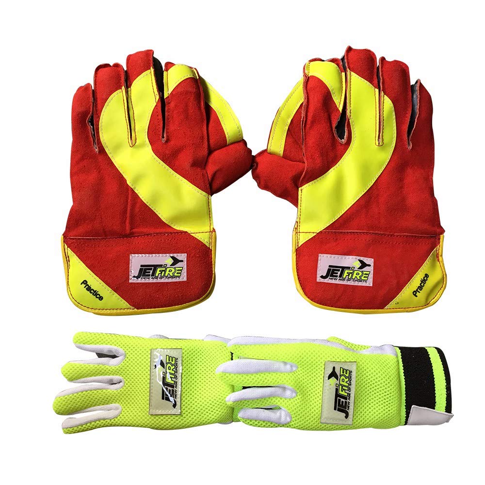 JetFire Basic Practice Wicket Keeping Gloves Combo with Inner Gloves Wicket Keeping Gloves (L, Green) (B07MTJTY7Q) Amazon Price History, Amazon Price Tracker