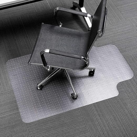 Moustache Chair Mat for Carpets, Transparent Carpet Protector, Office